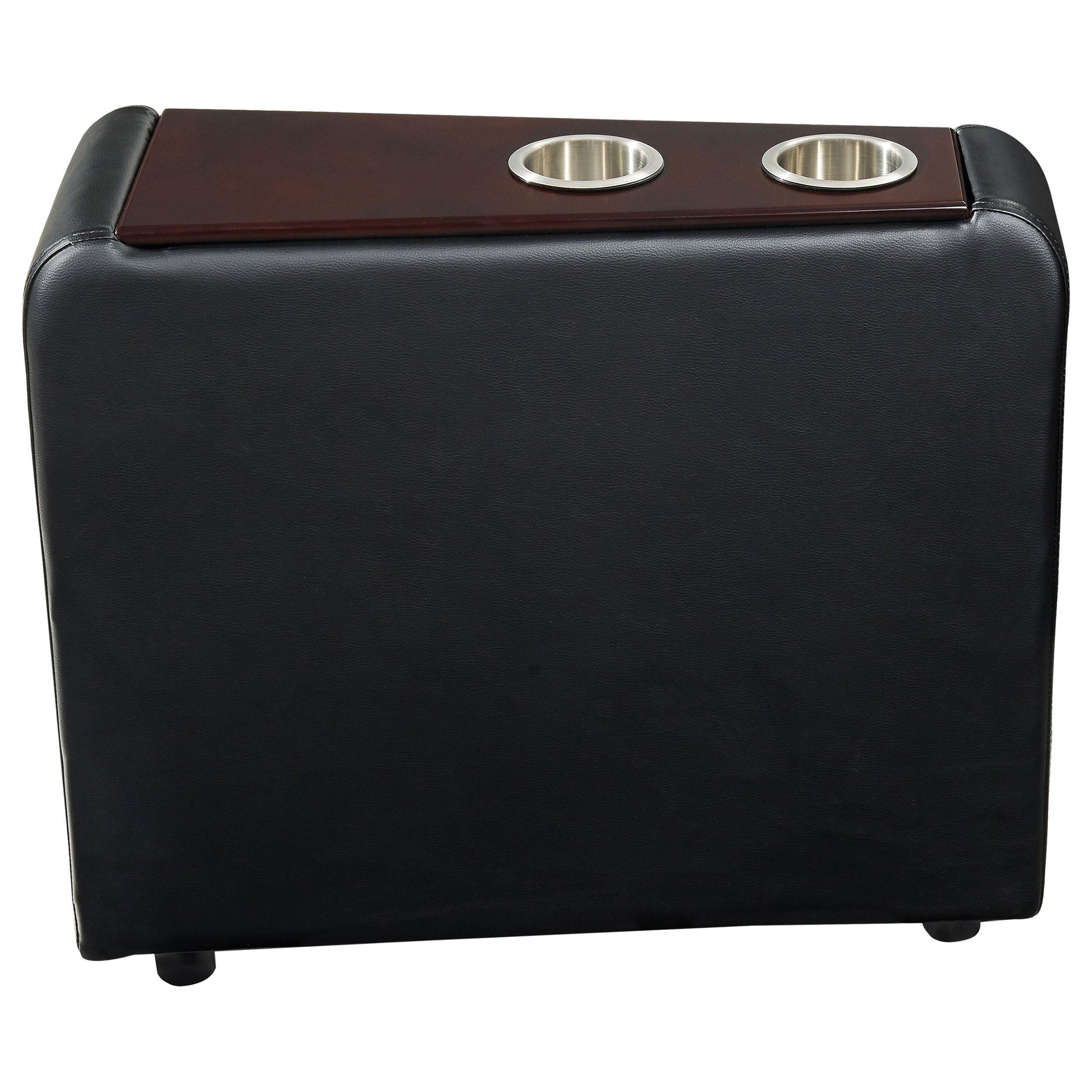  Coaster Furniture Toohey 600182 Upholstered Home Theater Storage Wedge Console - Black IMAGE 2