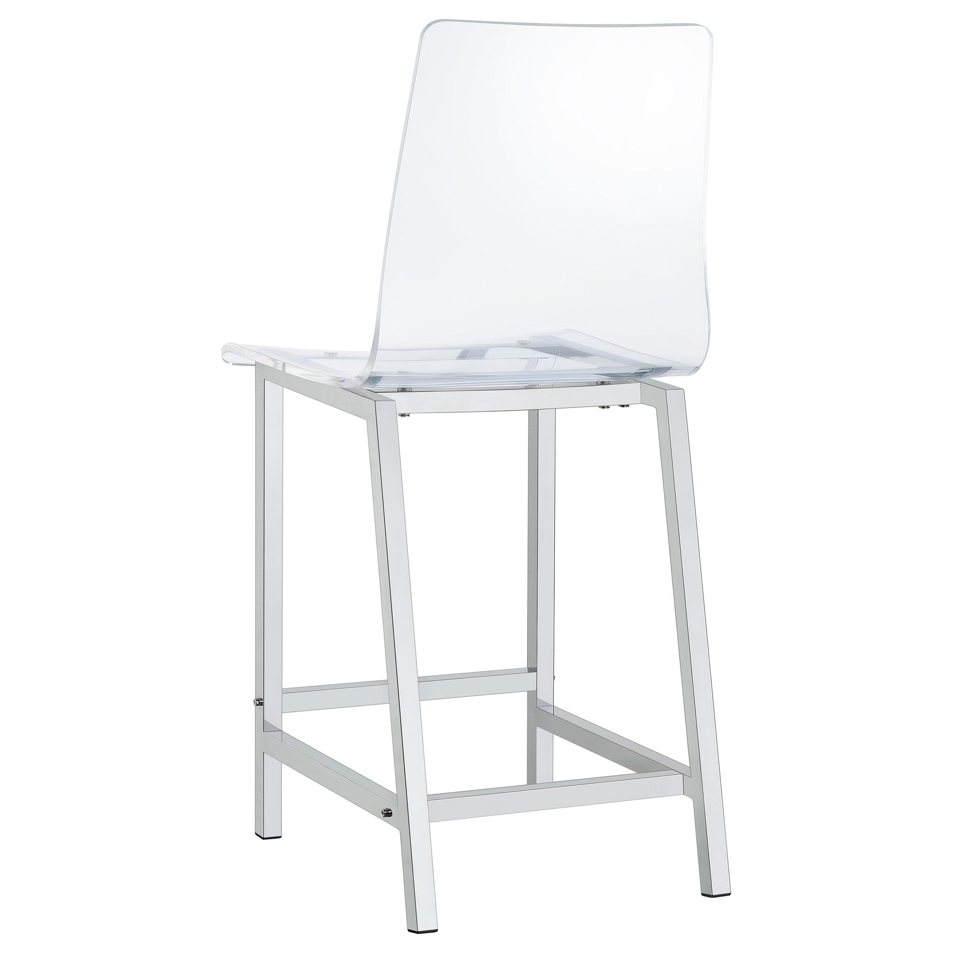  Coaster Furniture Juelia 100265 Clear Acrylic Counter Chair - Chrome (Set of 2) IMAGE 5