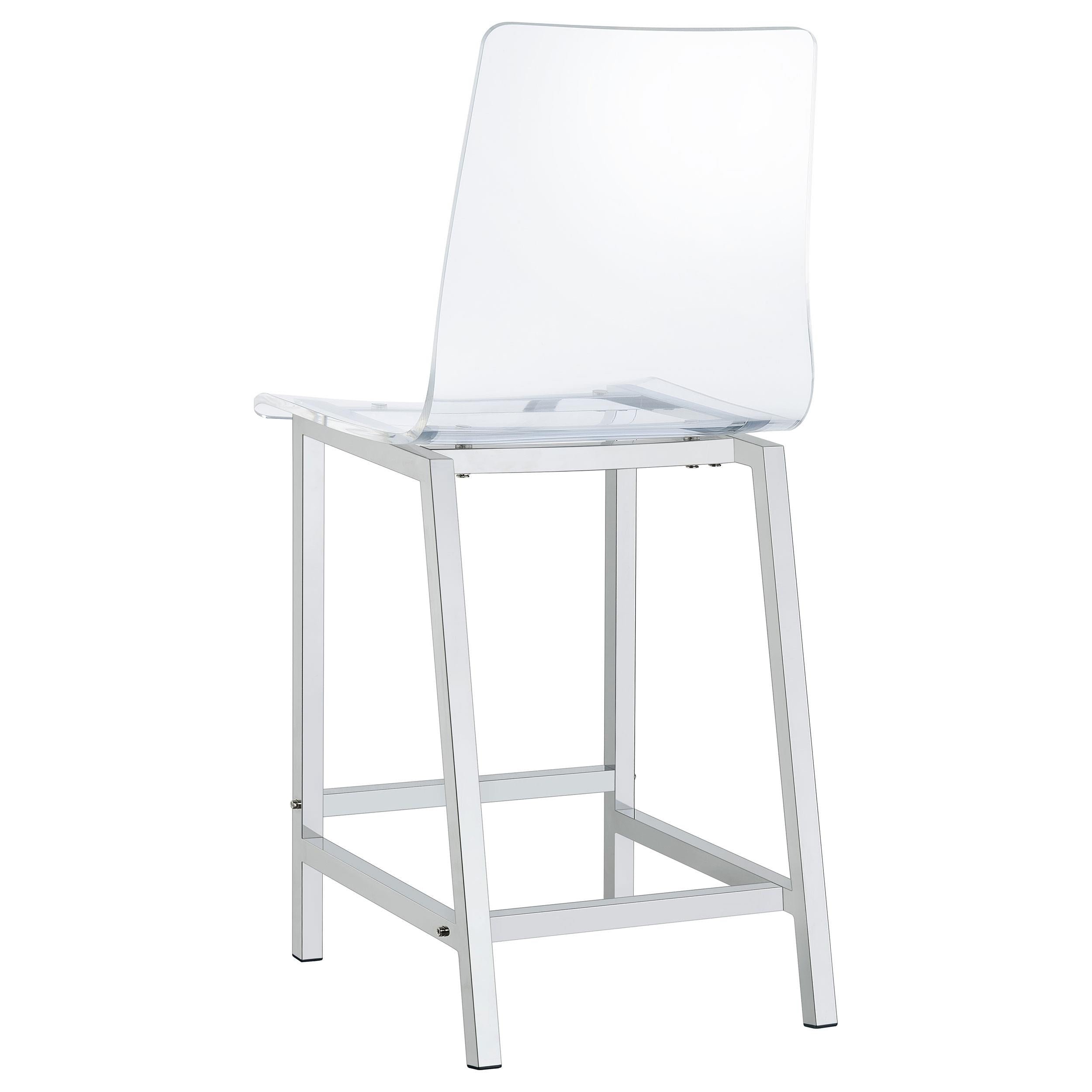  Coaster Furniture Juelia 100265 Clear Acrylic Counter Chair - Chrome (Set of 2) IMAGE 5
