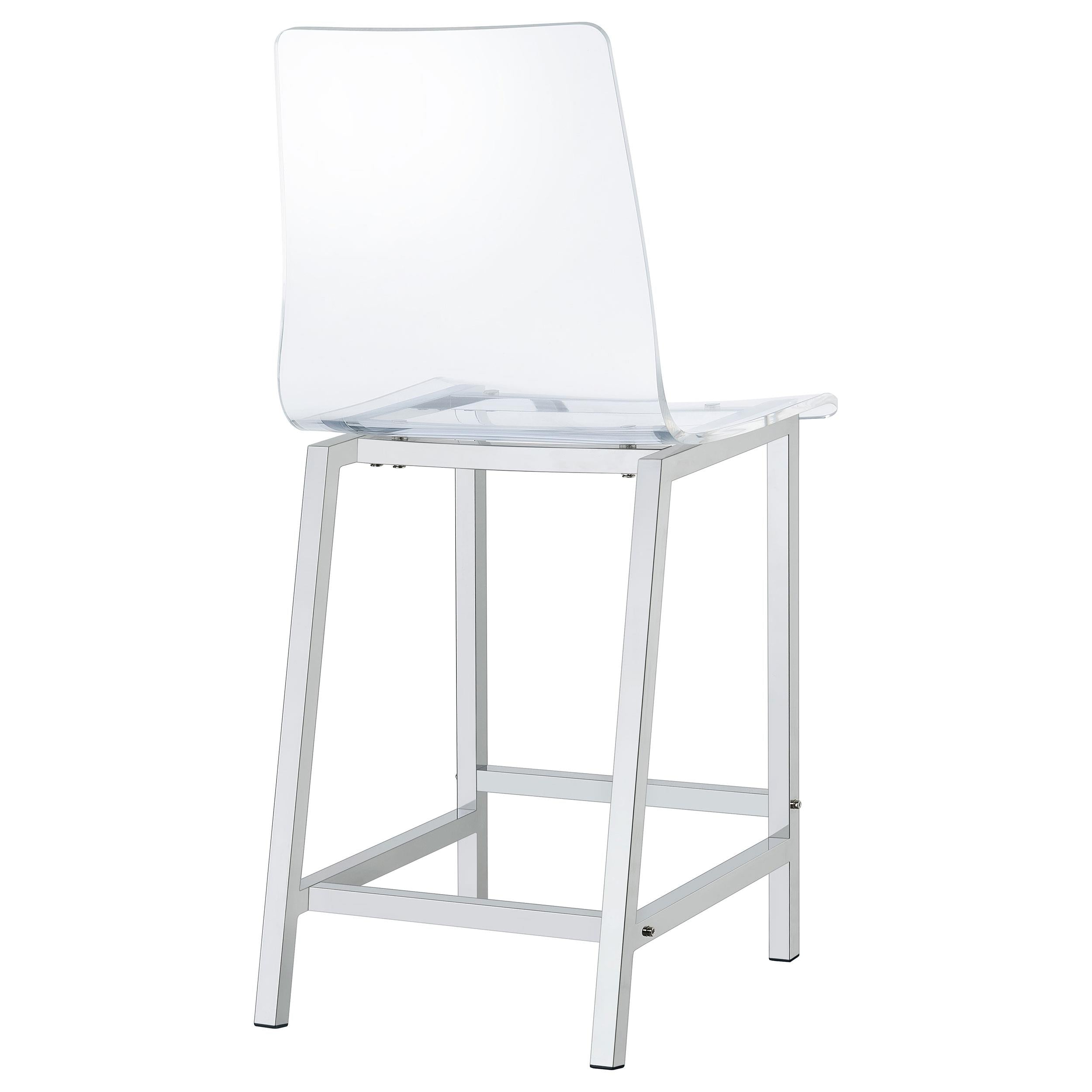  Coaster Furniture Juelia 100265 Clear Acrylic Counter Chair - Chrome (Set of 2) IMAGE 7