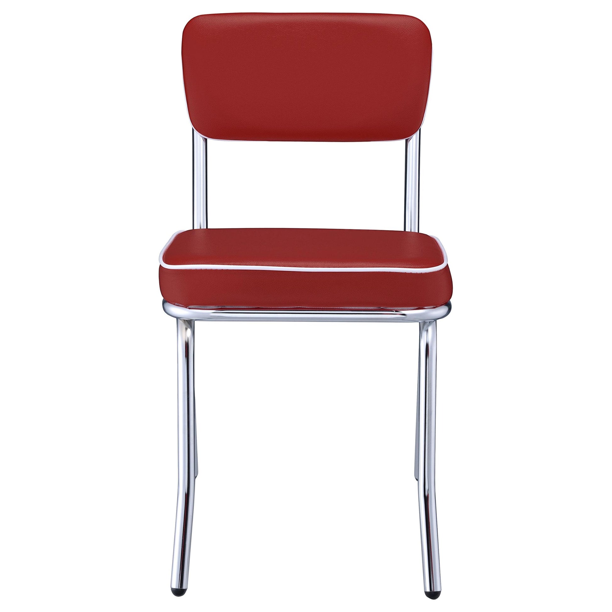  Coaster Furniture Retro 2450R Upholstered Dining Side Chair - Red (Set of 2) IMAGE 2