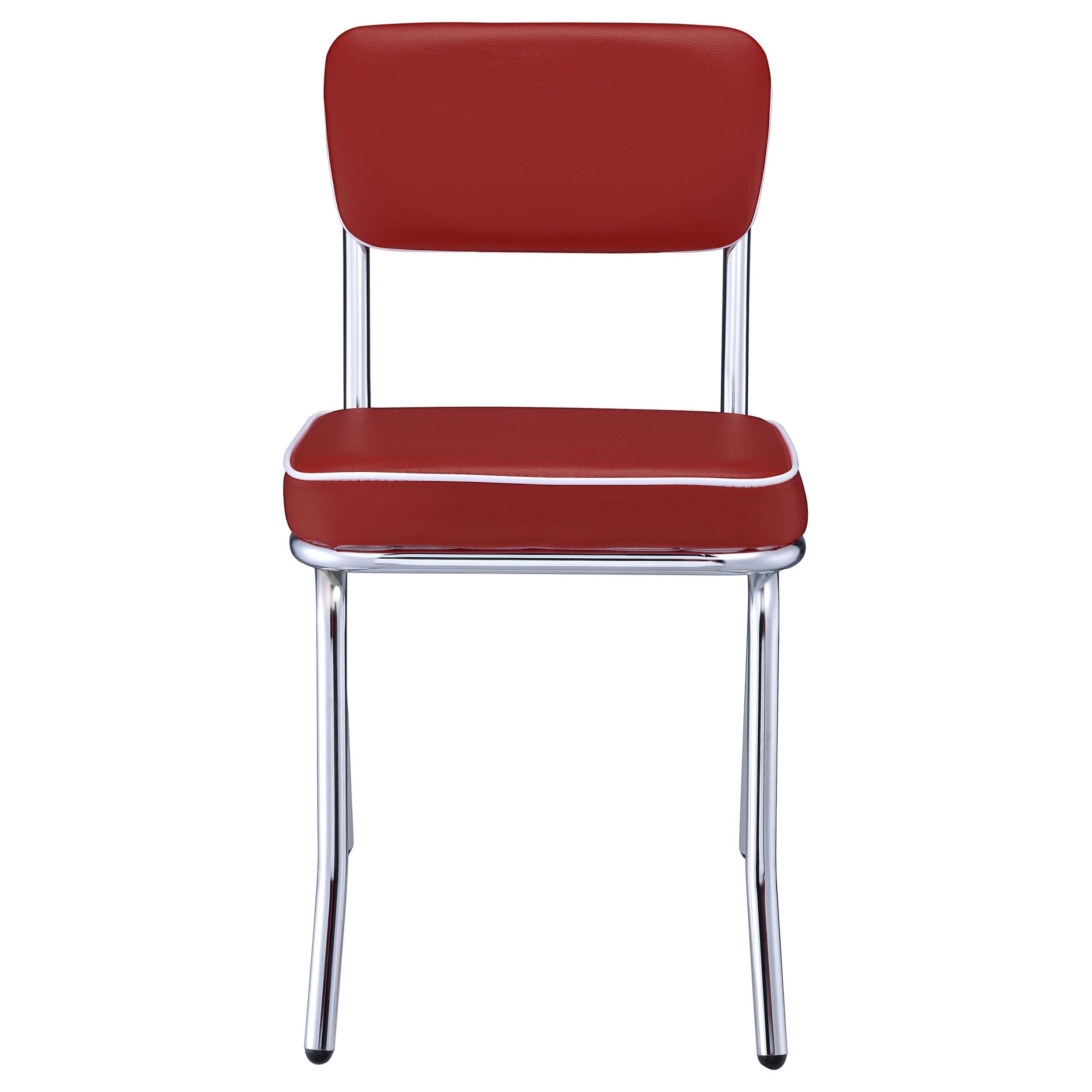  Coaster Furniture Retro 2450R Upholstered Dining Side Chair - Red (Set of 2) IMAGE 2