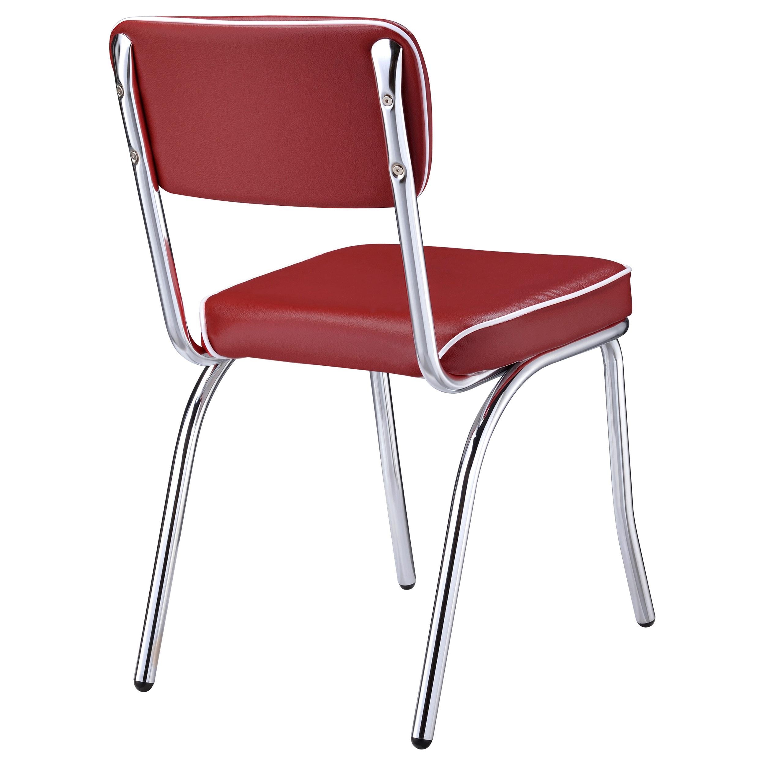  Coaster Furniture Retro 2450R Upholstered Dining Side Chair - Red (Set of 2) IMAGE 7