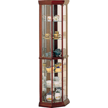  Coaster Furniture Appledale 3393 6-shelf Corner Curio Display Cabinet - Medium Brown IMAGE 1