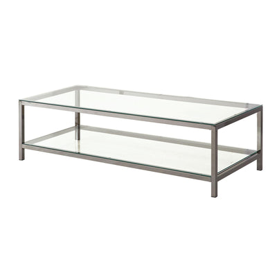  Coaster Furniture Trini 720228 1-shelf Glass Top Coffee Table - Black Nickel IMAGE 1