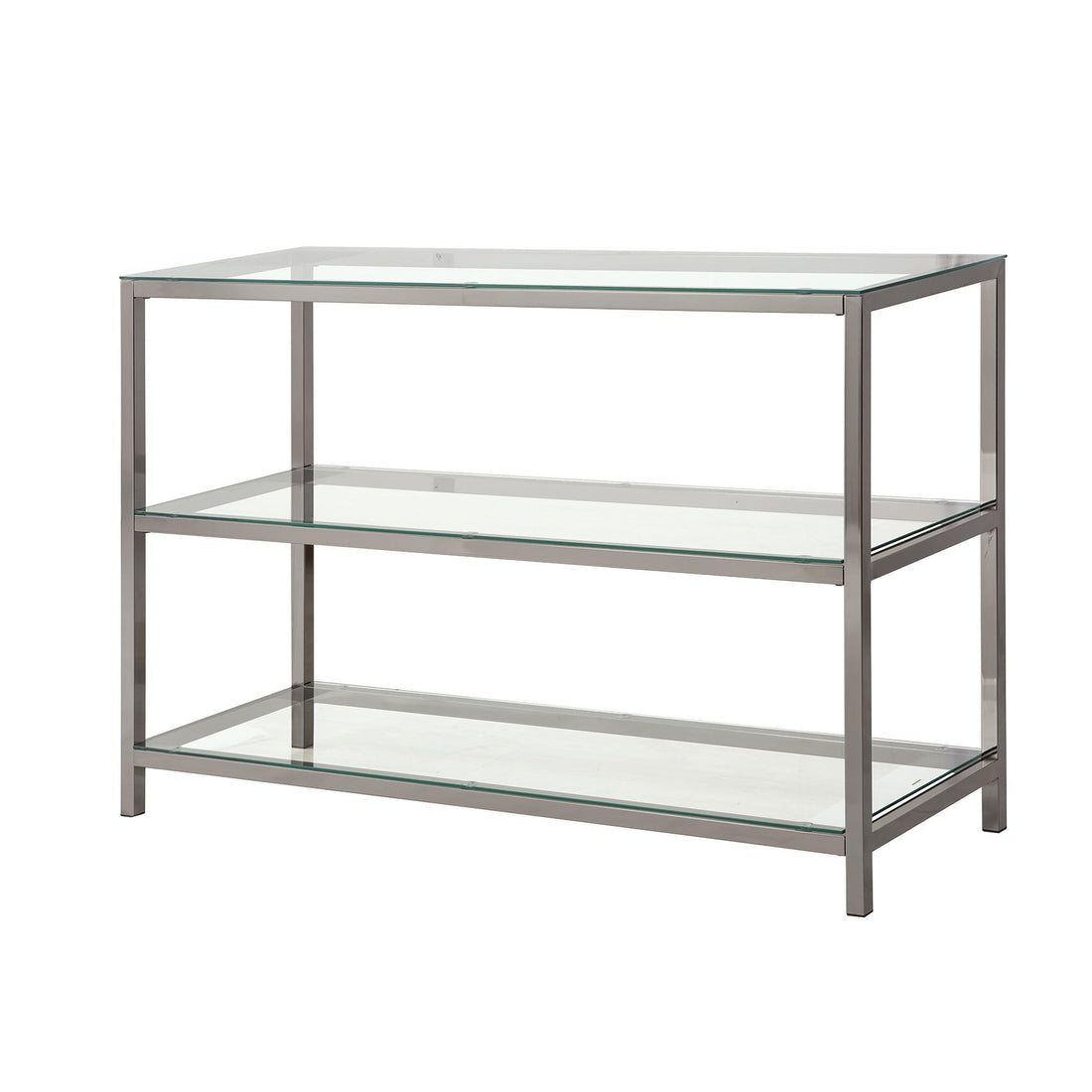  Coaster Furniture Trini 720229 2-shelf Glass Top Entryway Console Table - Black Nickel IMAGE 1