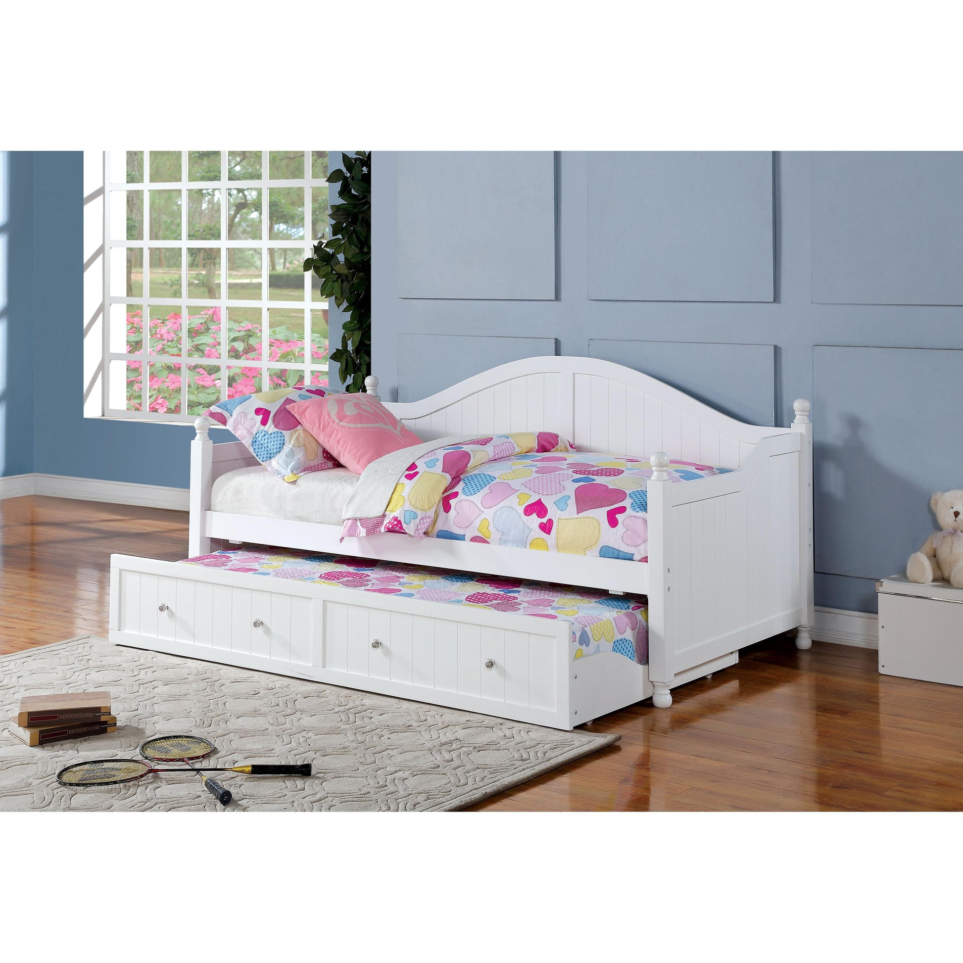  Coaster Furniture Julie Ann 300053 Wood Twin Daybed with Trundle - White IMAGE 1