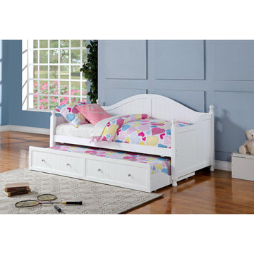  Coaster Furniture Julie Ann 300053 Wood Twin Daybed with Trundle - White IMAGE 1
