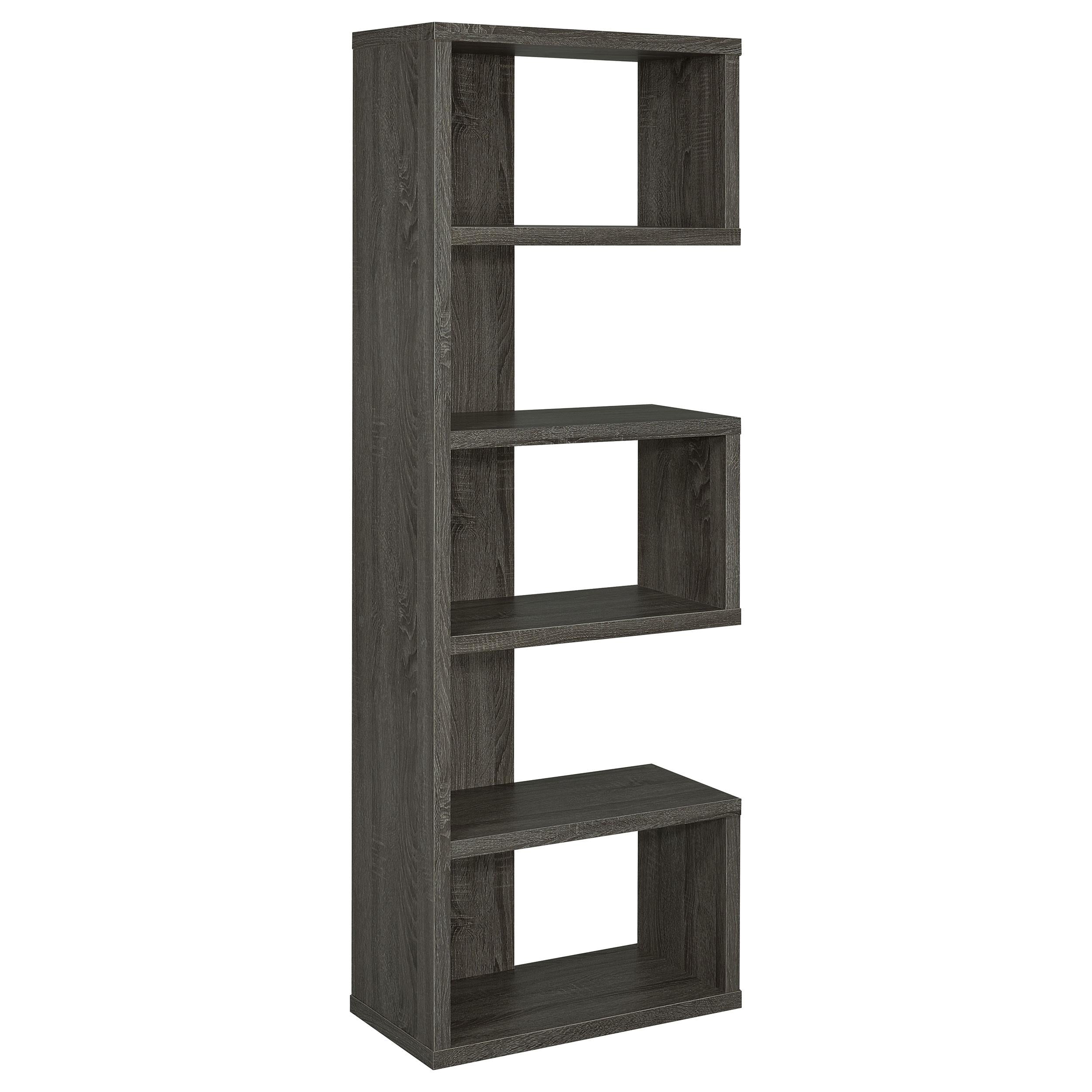  Coaster Furniture Joey 800552 71-inch 5-shelf Bookshelf - Weathered Grey IMAGE 1