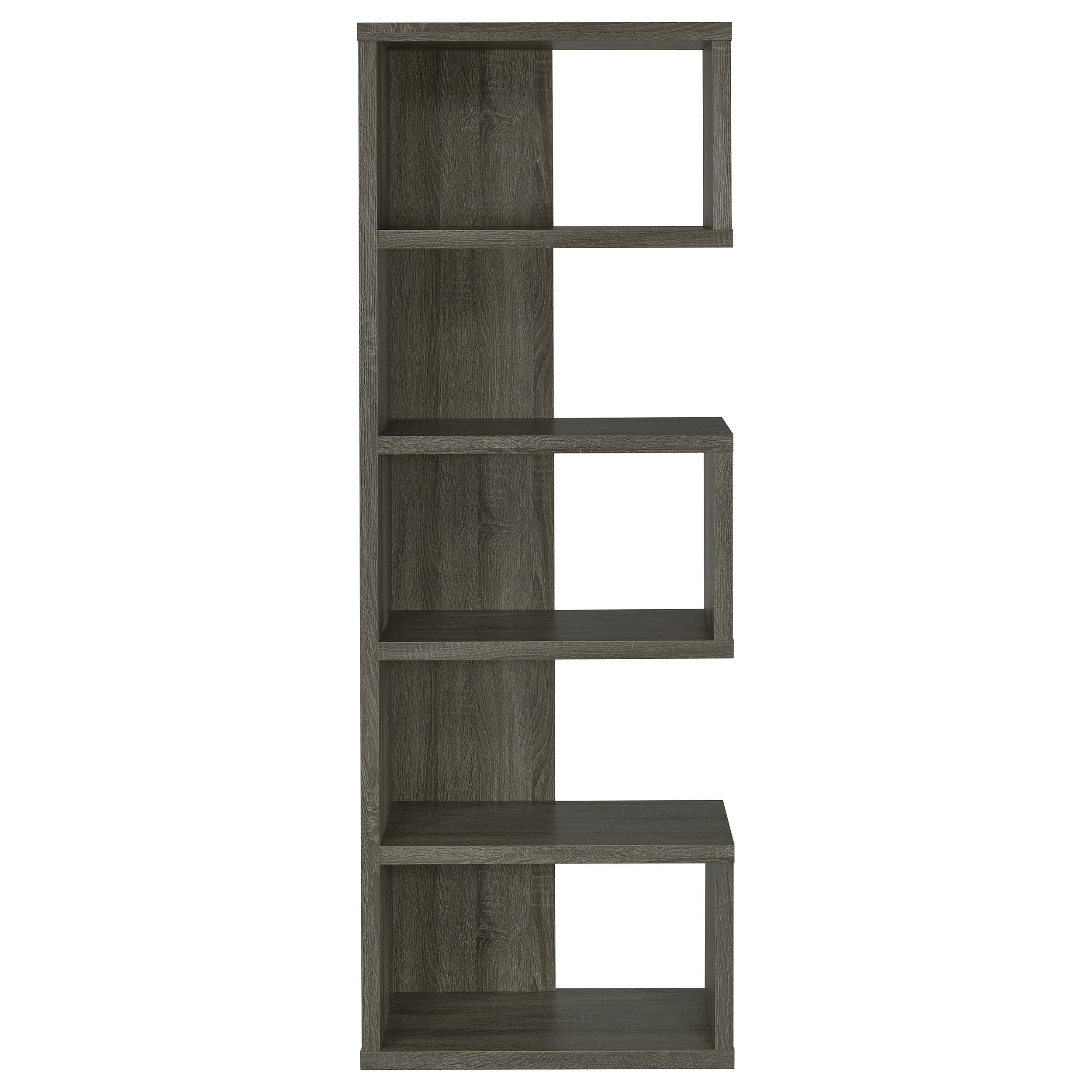 Coaster Furniture Joey 800552 71-inch 5-shelf Bookshelf - Weathered Grey IMAGE 2