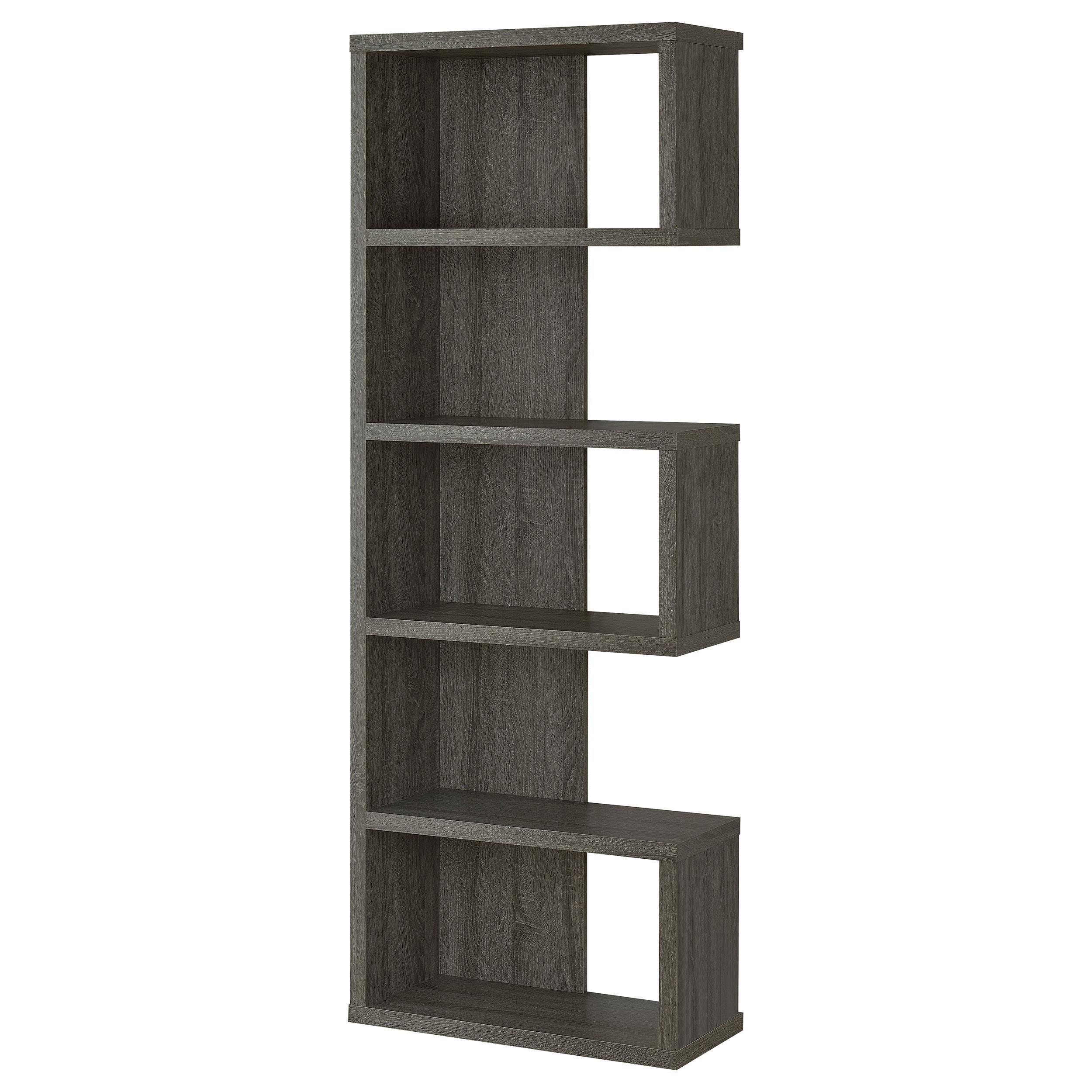  Coaster Furniture Joey 800552 71-inch 5-shelf Bookshelf - Weathered Grey IMAGE 3