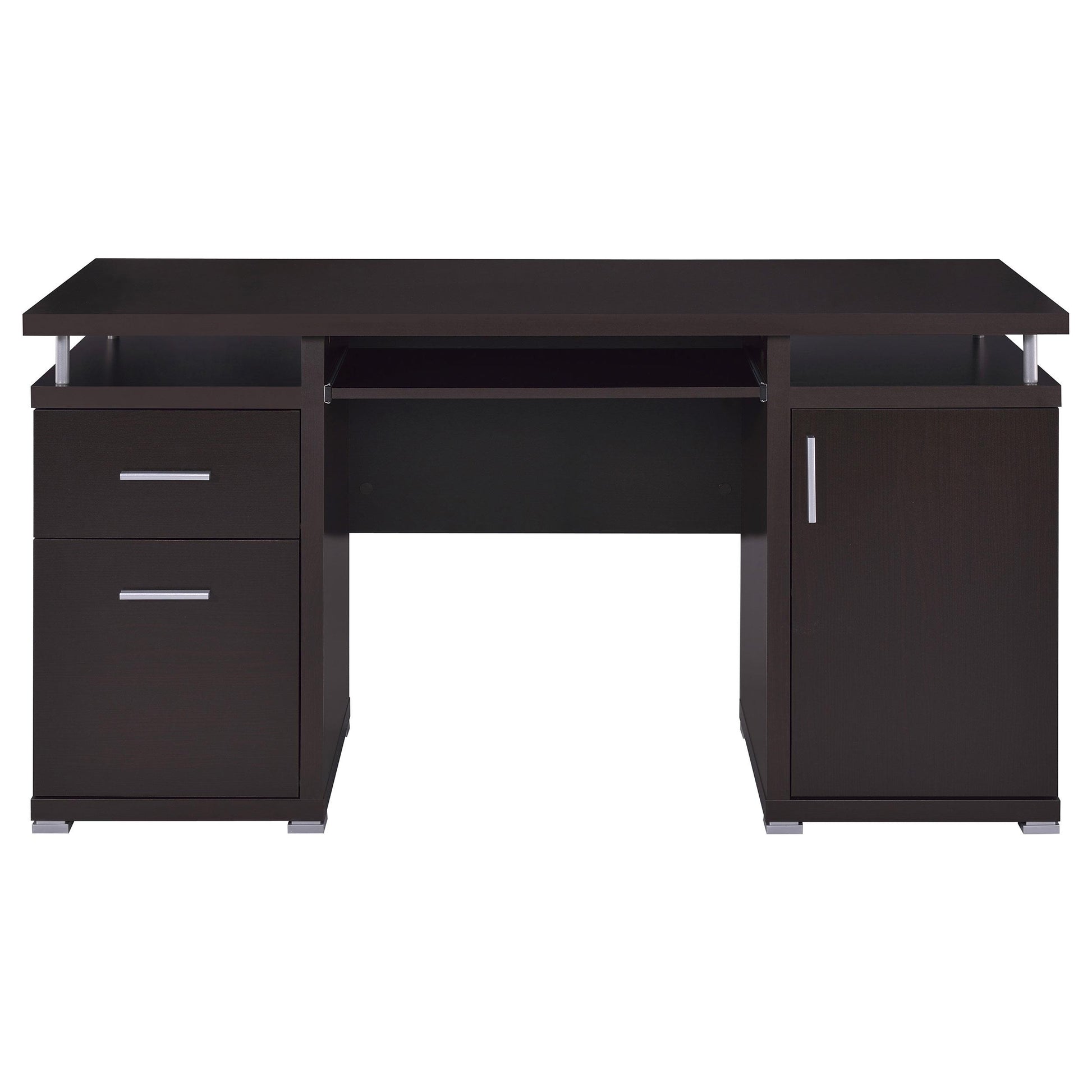  Coaster Furniture Tracy 800107 55-inch 2-Drawer Office Computer Desk - Cappuccino IMAGE 3