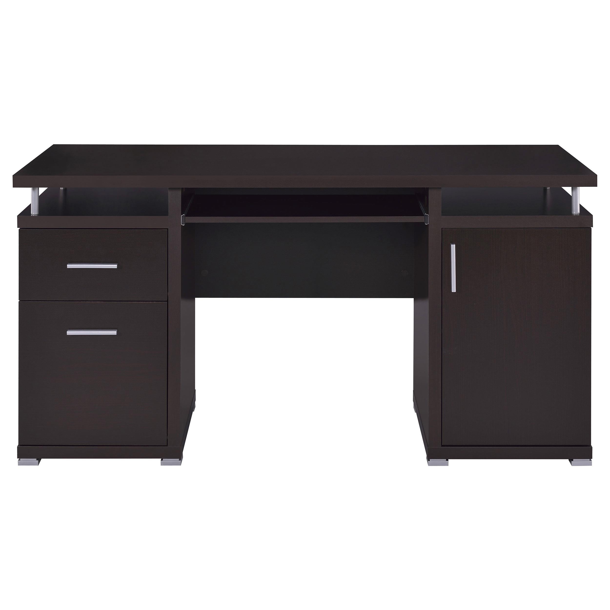  Coaster Furniture Tracy 800107 55-inch 2-Drawer Office Computer Desk - Cappuccino IMAGE 3