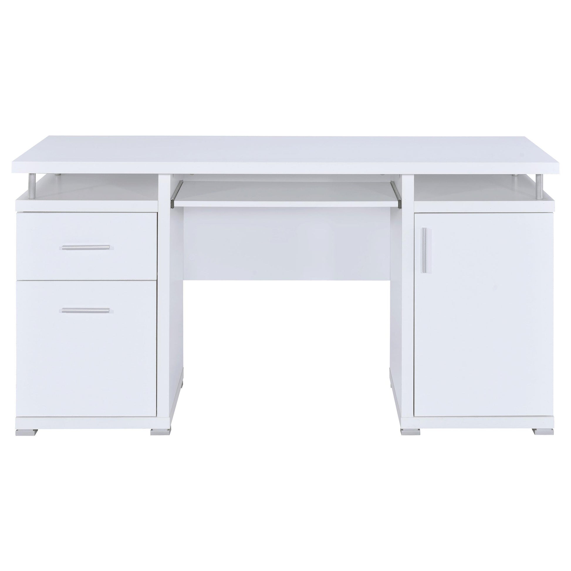  Coaster Furniture Tracy 800108 55-inch 2-Drawer Office Computer Desk - White IMAGE 3
