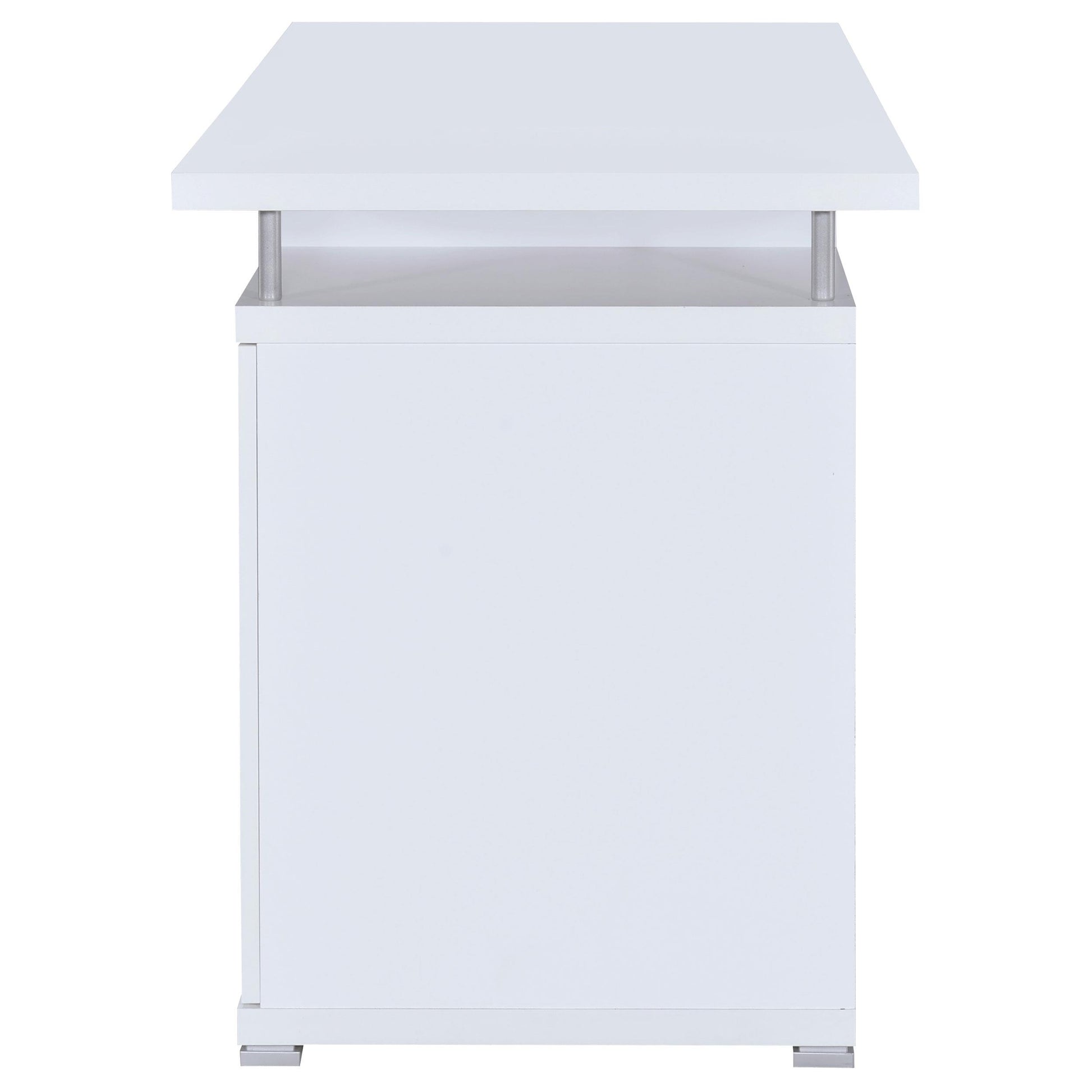  Coaster Furniture Tracy 800108 55-inch 2-Drawer Office Computer Desk - White IMAGE 4
