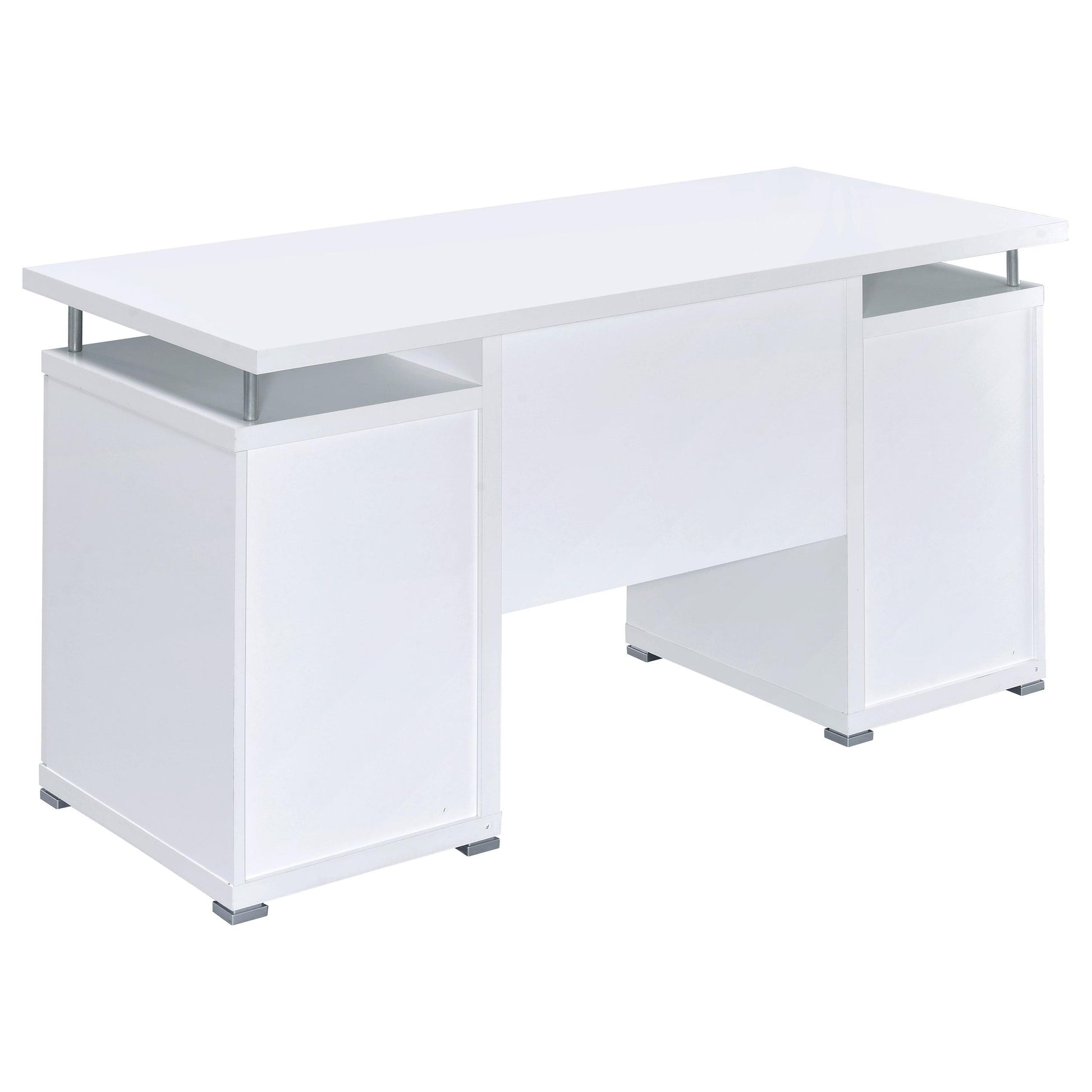  Coaster Furniture Tracy 800108 55-inch 2-Drawer Office Computer Desk - White IMAGE 5