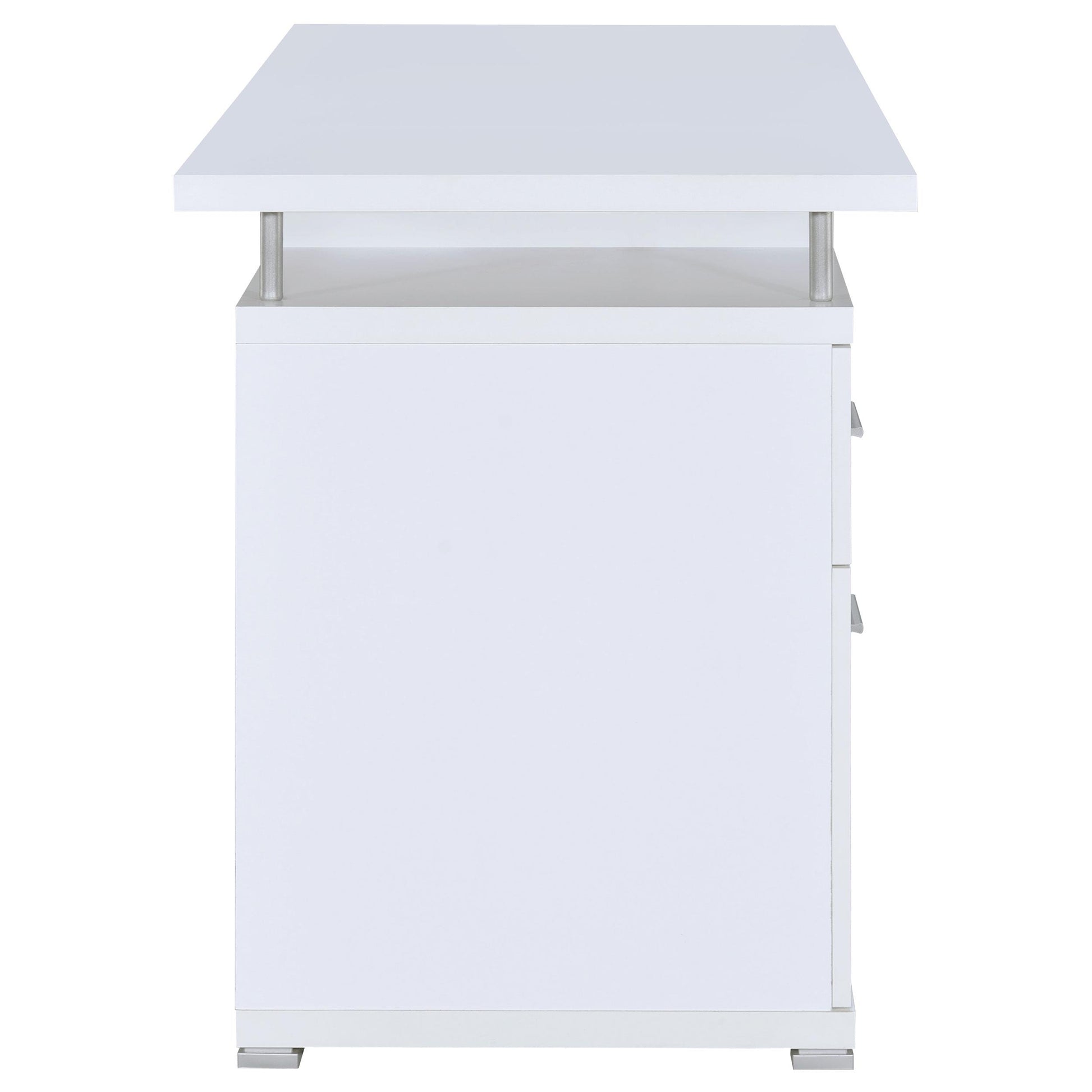 Coaster Furniture Tracy 800108 55-inch 2-Drawer Office Computer Desk - White IMAGE 7