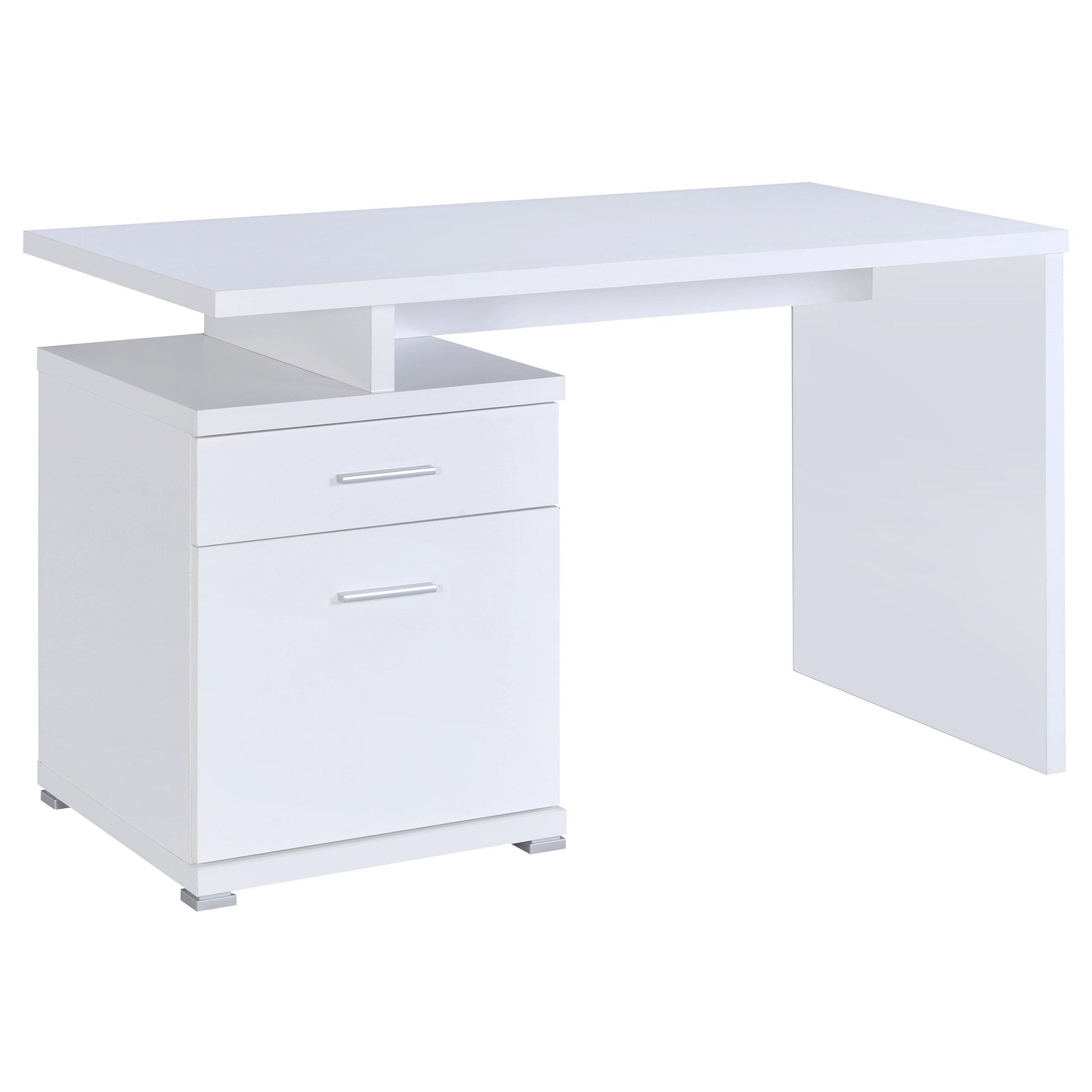  Coaster Furniture Irving 800110 47-inch 2-Drawer Office Computer Desk - White IMAGE 1