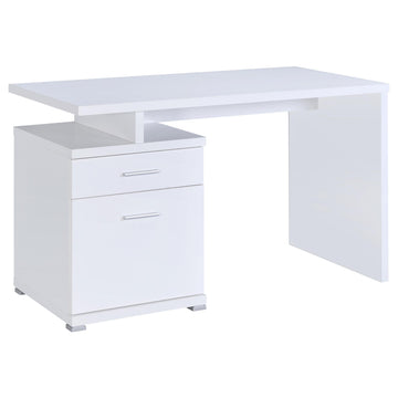  Coaster Furniture Irving 800110 47-inch 2-Drawer Office Computer Desk - White IMAGE 1