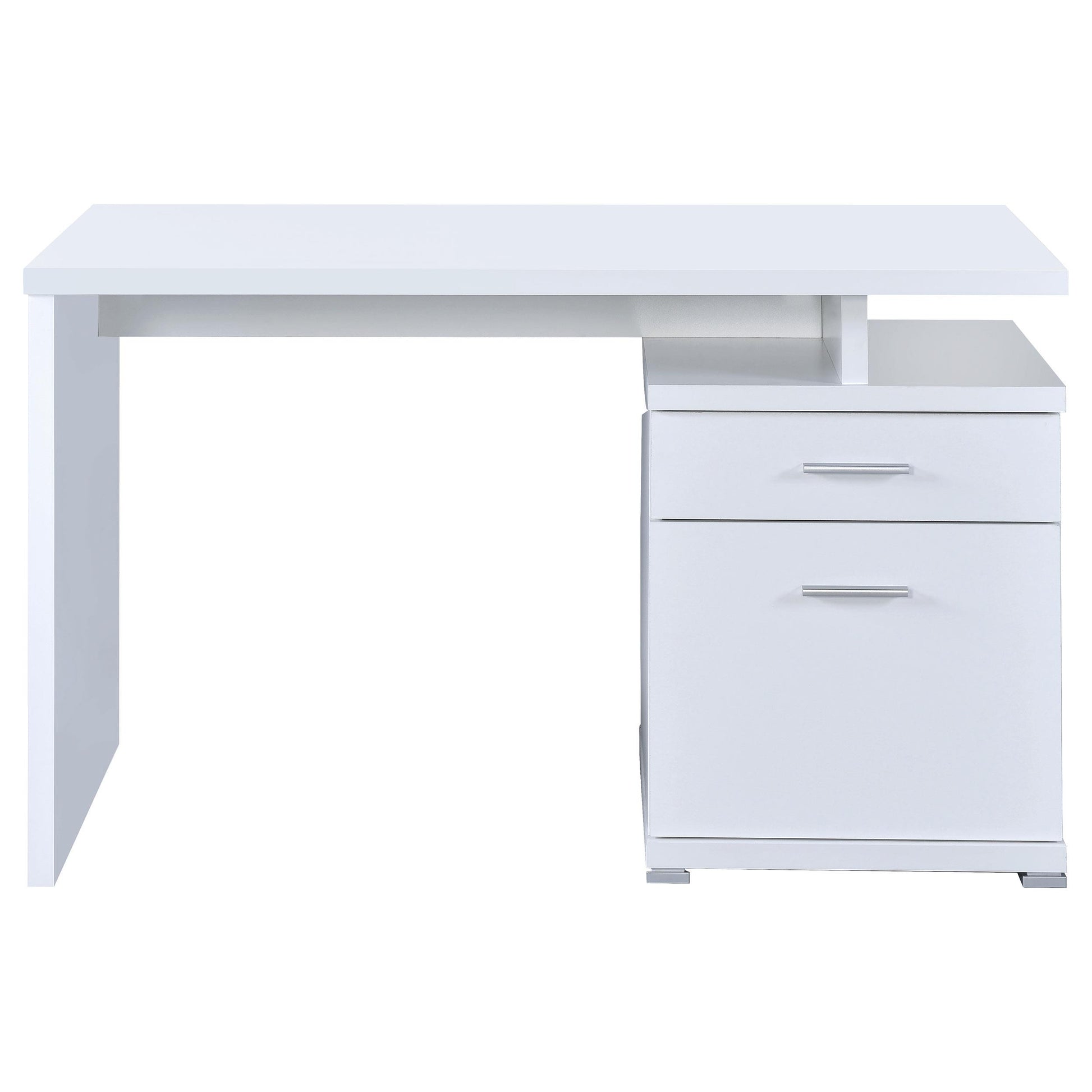  Coaster Furniture Irving 800110 47-inch 2-Drawer Office Computer Desk - White IMAGE 4