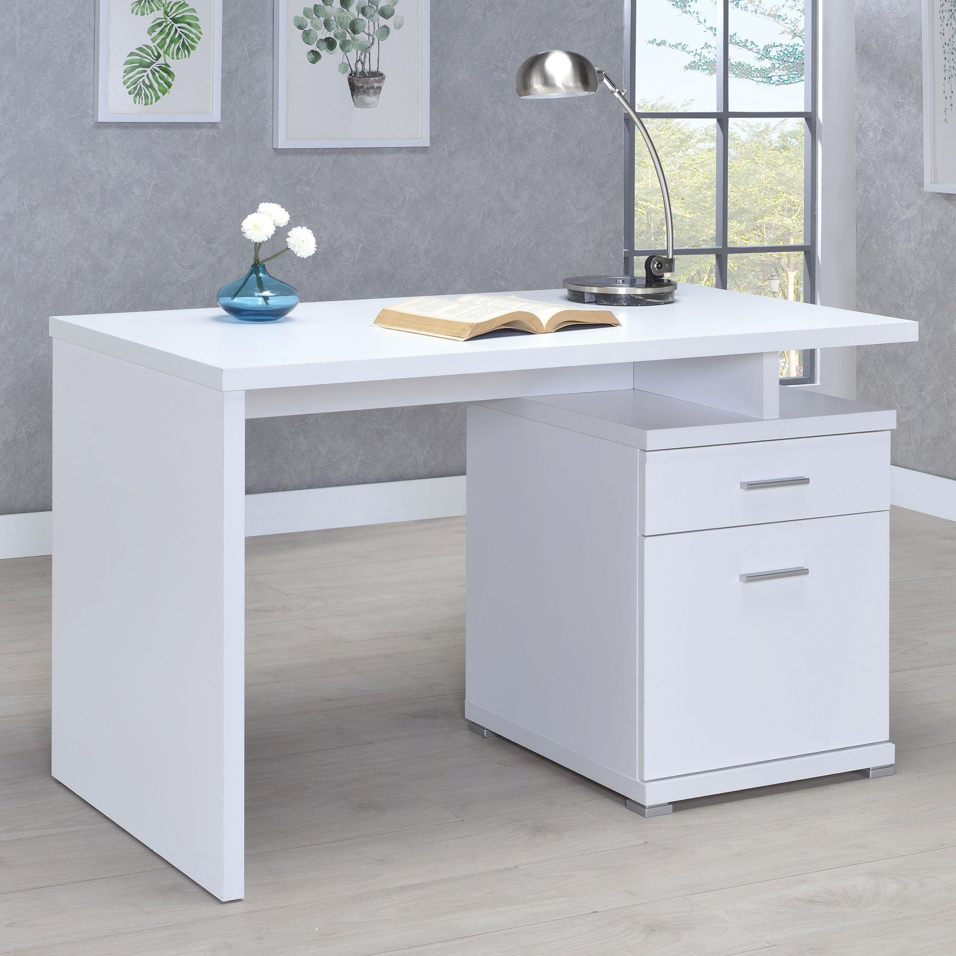  Coaster Furniture Irving 800110 47-inch 2-Drawer Office Computer Desk - White IMAGE 9