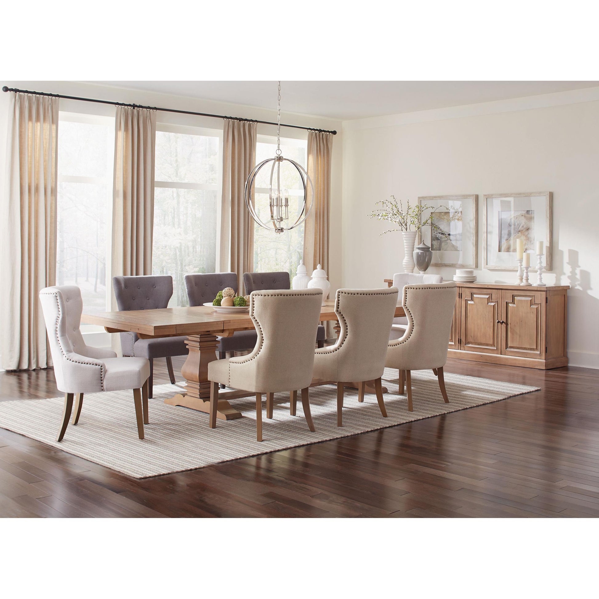  Coaster Furniture Baney 104507 Tufted Upholstered Dining Chair - Beige and Rustic Grey IMAGE 10