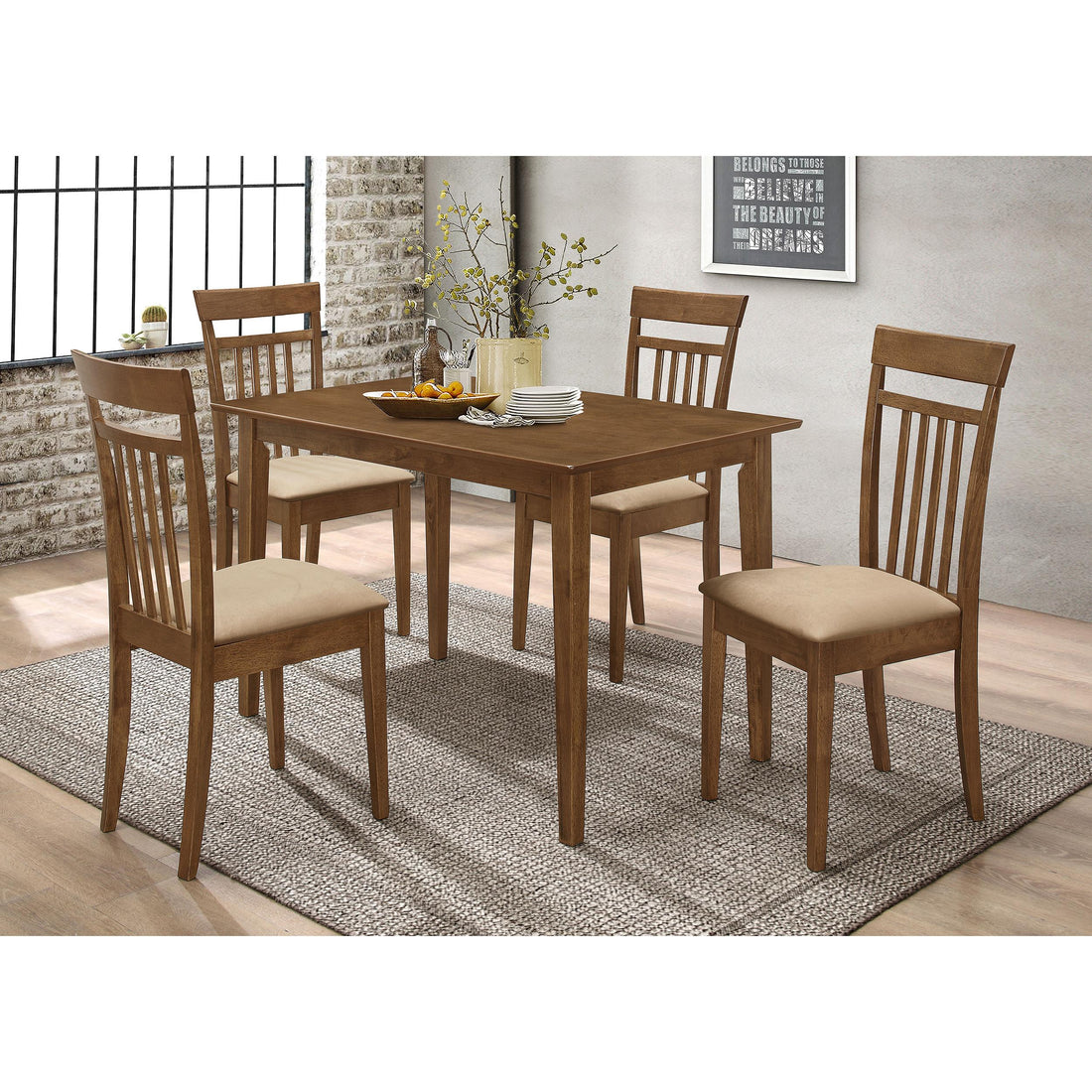  Coaster Furniture Robles 150430 5-piece Rectangular Dining Table Set - Chestnut IMAGE 1