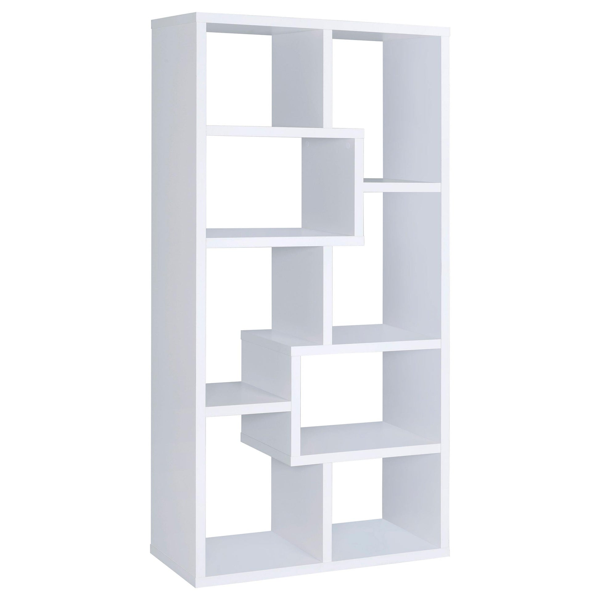  Coaster Furniture Theo 800136 71-inch 7-shelf Bookshelf - White IMAGE 1