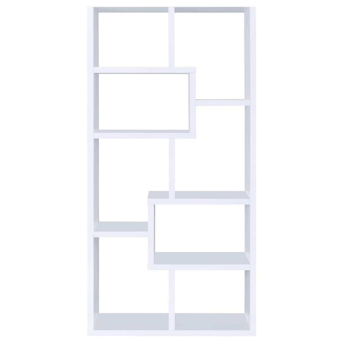  Coaster Furniture Theo 800136 71-inch 7-shelf Bookshelf - White IMAGE 1