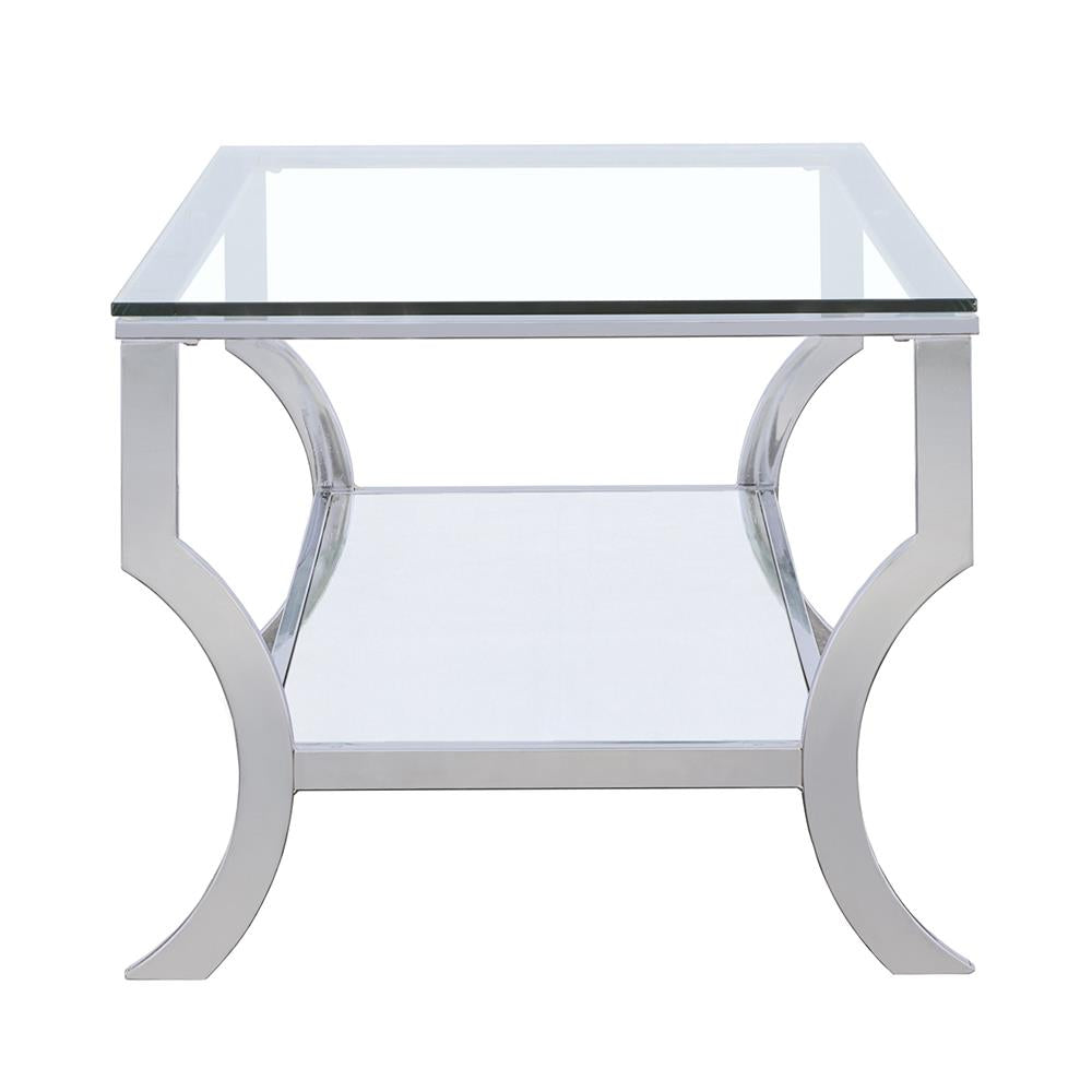  Coaster Furniture Saide 720338 Rectangular Glass Top Coffee Table - Chrome IMAGE 4
