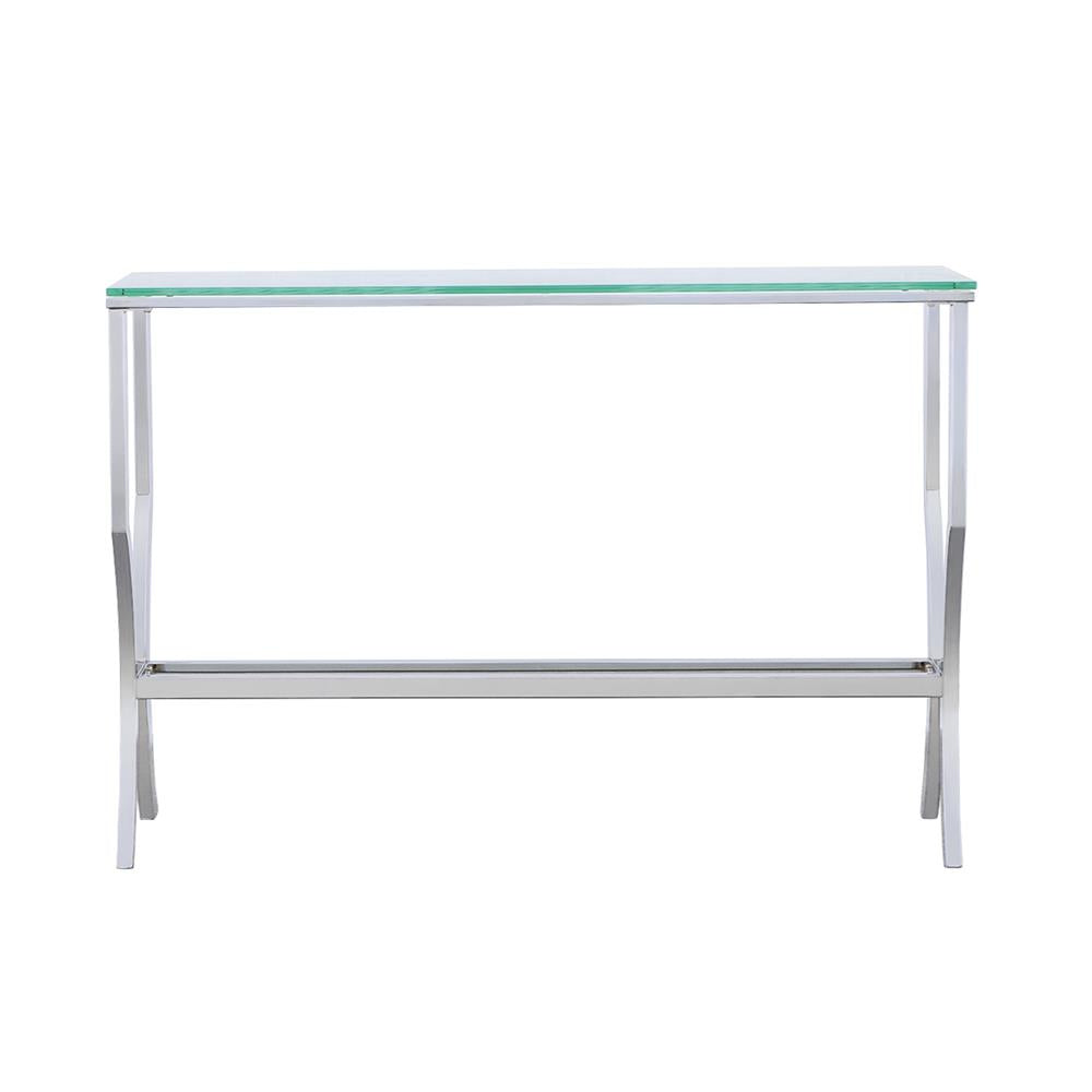  Coaster Furniture Saide 720339 Rectangular Glass Top Entryway Console Table - Chrome IMAGE 1