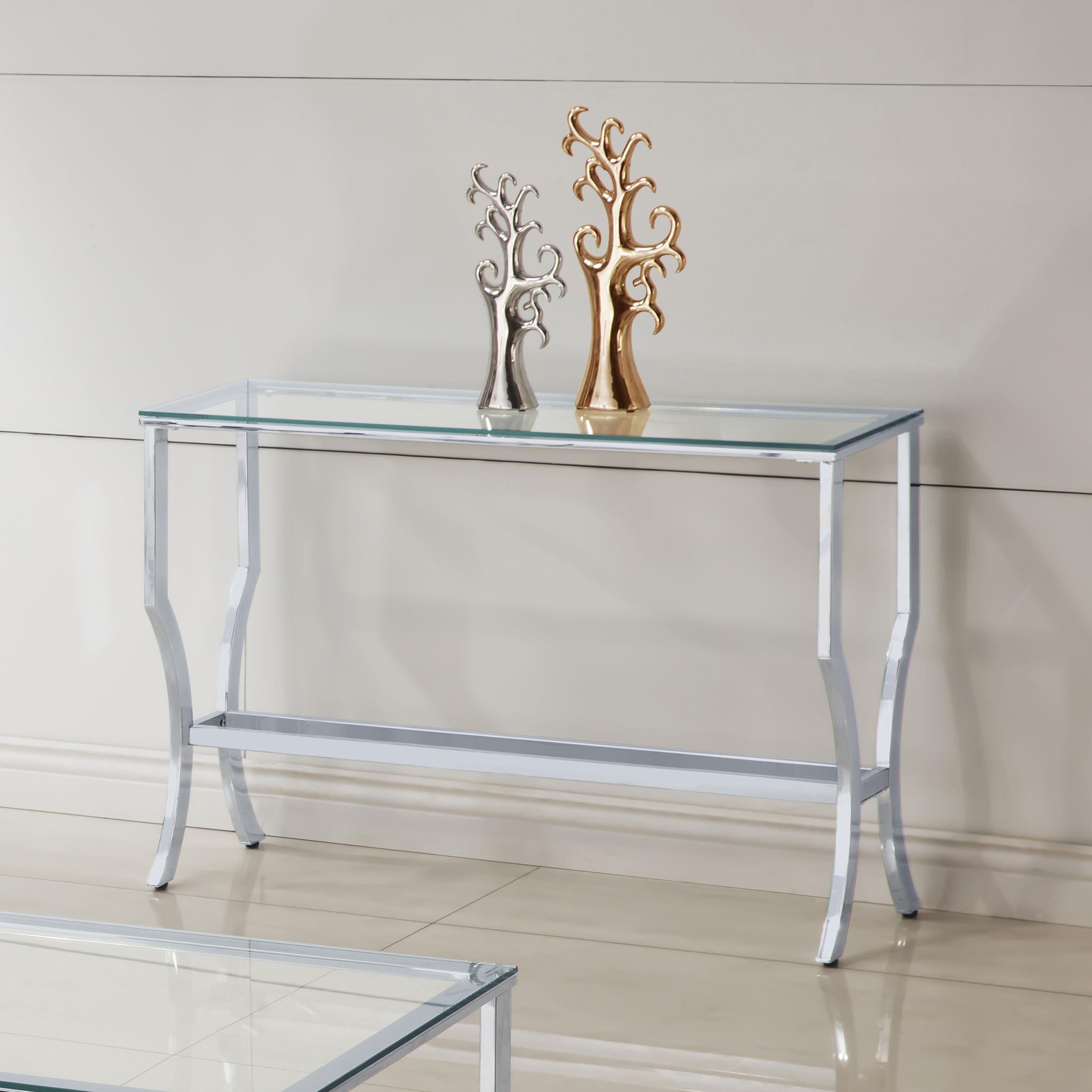  Coaster Furniture Saide 720339 Rectangular Glass Top Entryway Console Table - Chrome IMAGE 5