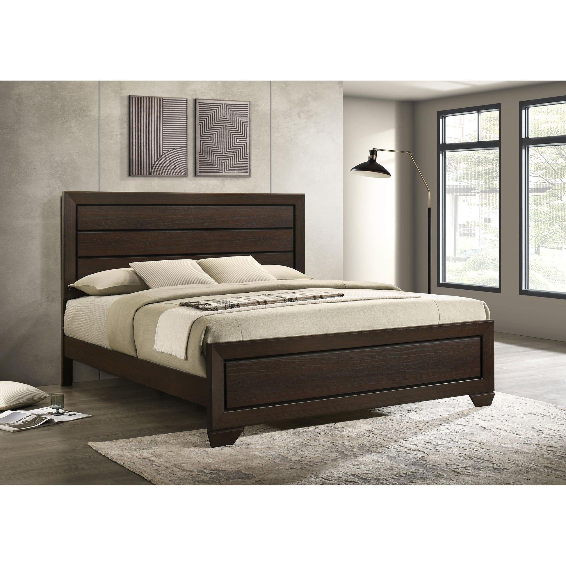  Size_King  -- Kauffman 204391KE Wood Eastern King Panel Bed - Dark Cocoa IMAGE 6