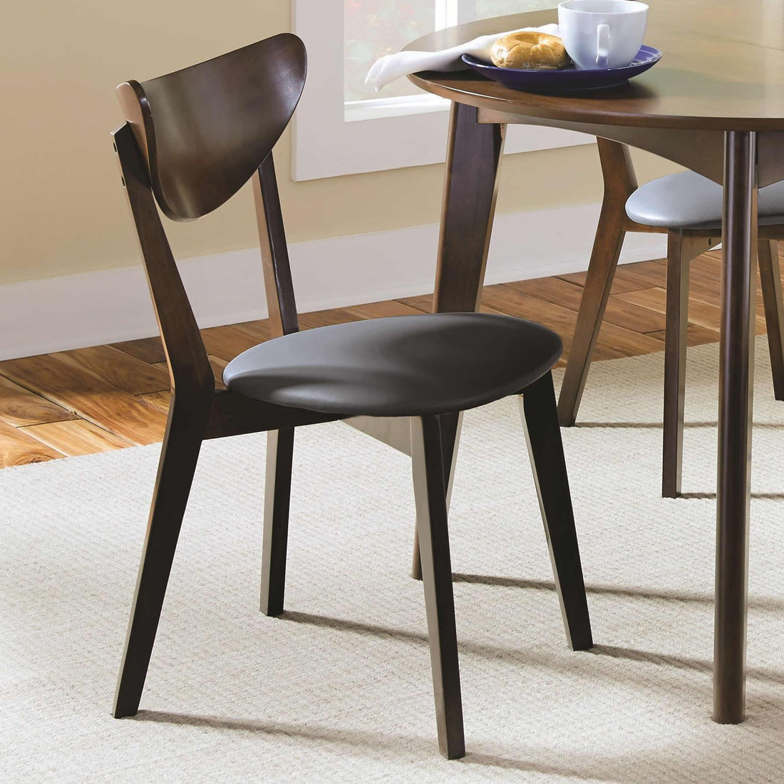  Coaster Furniture Jedda 105362 Wood Dining Side Chair - Dark Walnut (Set of 2) IMAGE 1
