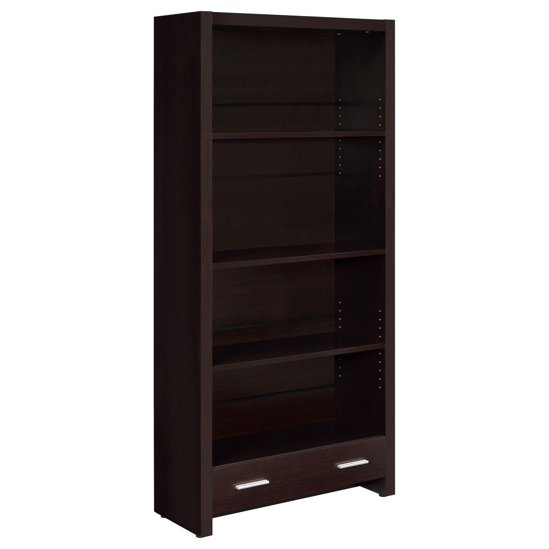  Coaster Furniture Skylar 800905 71-inch 5-shelf Bookcase with Drawer - Cappuccino IMAGE 1