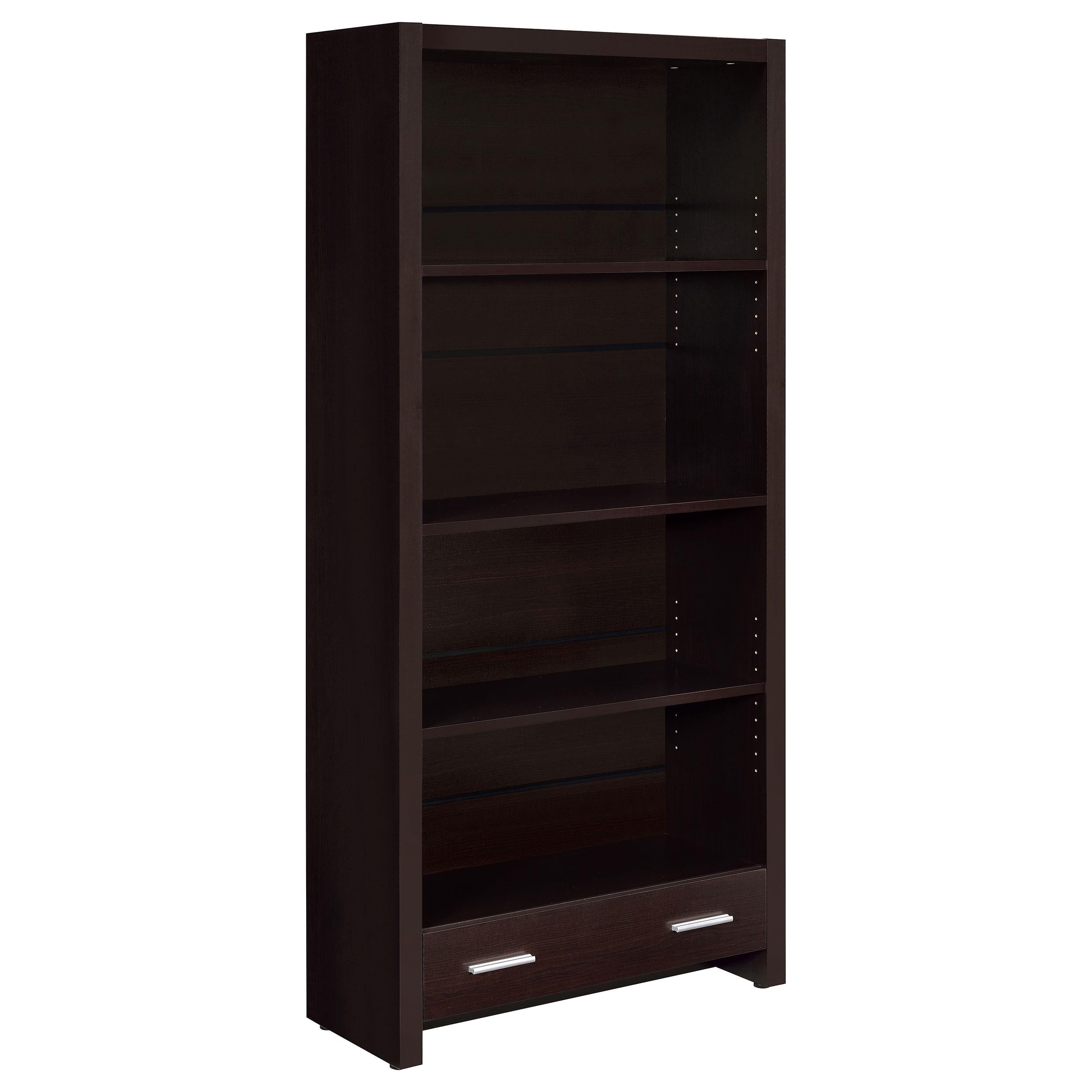  Coaster Furniture Skylar 800905 71-inch 5-shelf Bookcase with Drawer - Cappuccino IMAGE 1