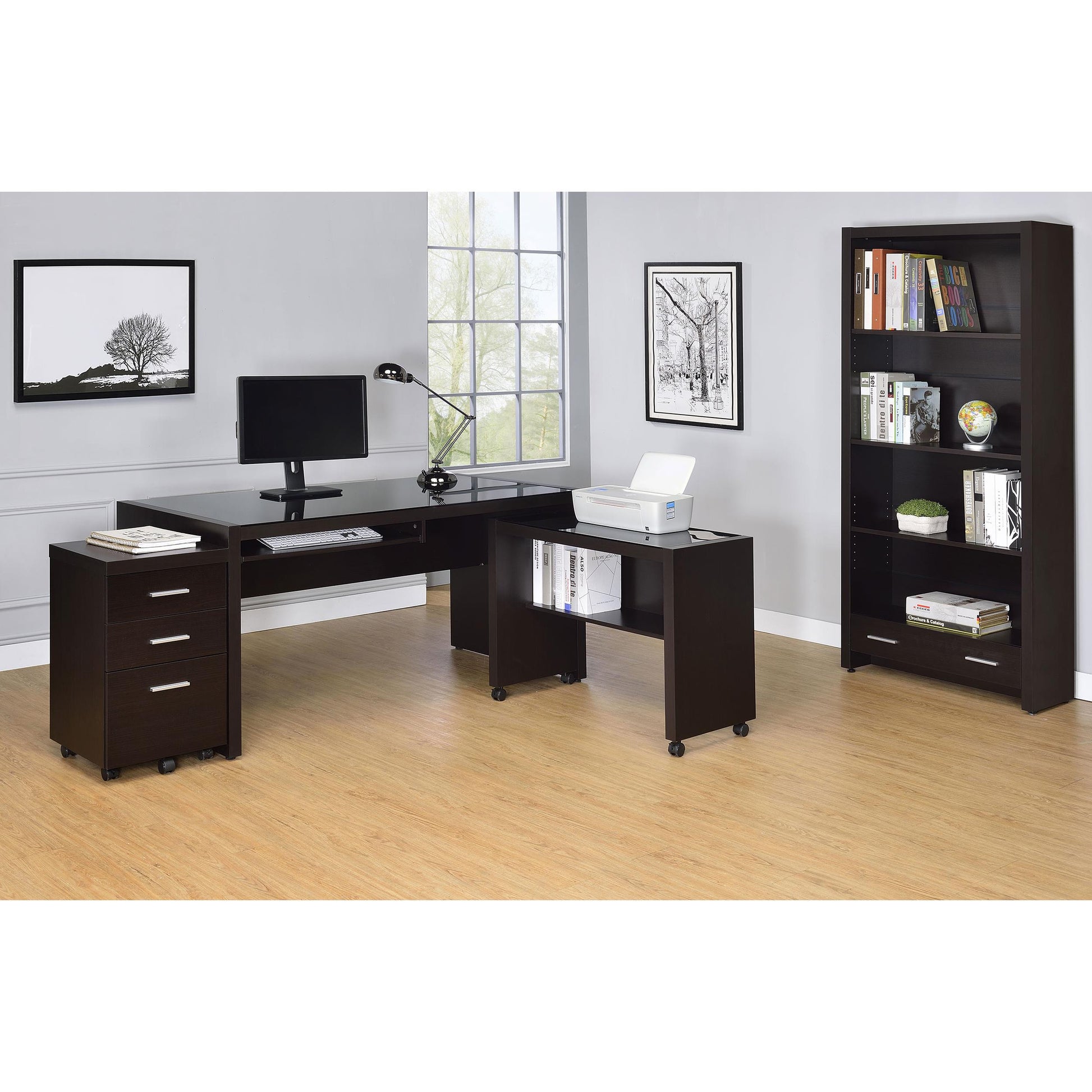  Coaster Furniture Skylar 800905 71-inch 5-shelf Bookcase with Drawer - Cappuccino IMAGE 11