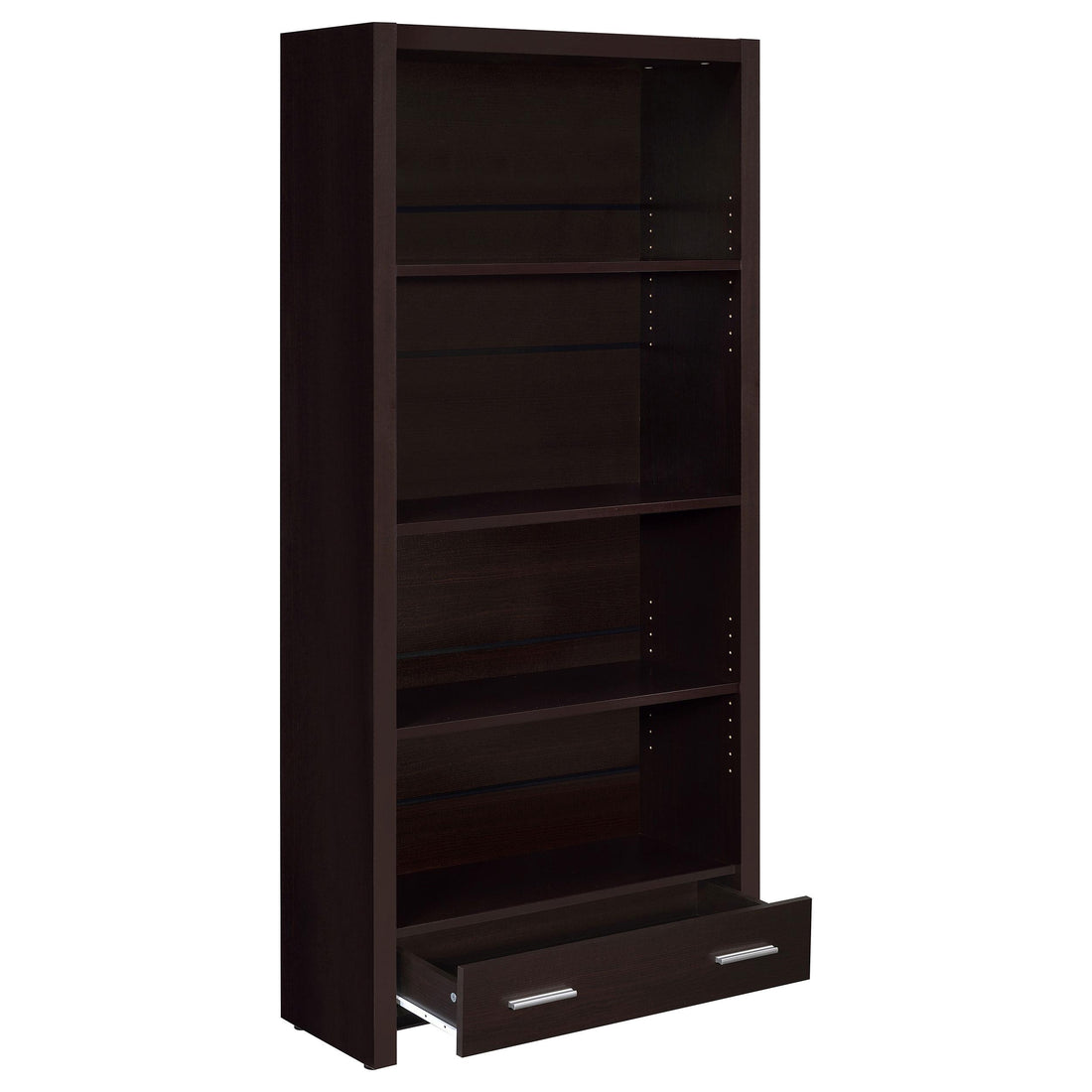  Coaster Furniture Skylar 800905 71-inch 5-shelf Bookcase with Drawer - Cappuccino IMAGE 1