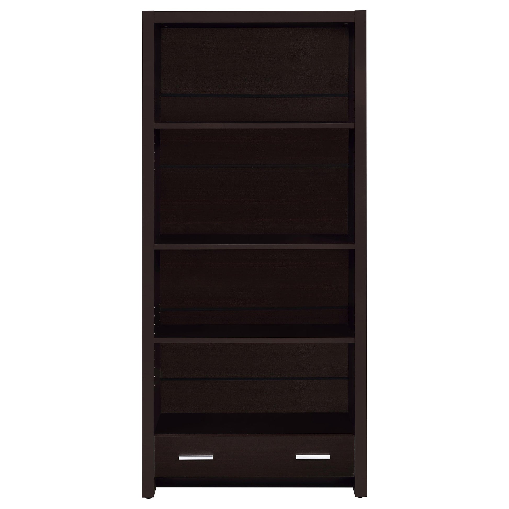  Coaster Furniture Skylar 800905 71-inch 5-shelf Bookcase with Drawer - Cappuccino IMAGE 3