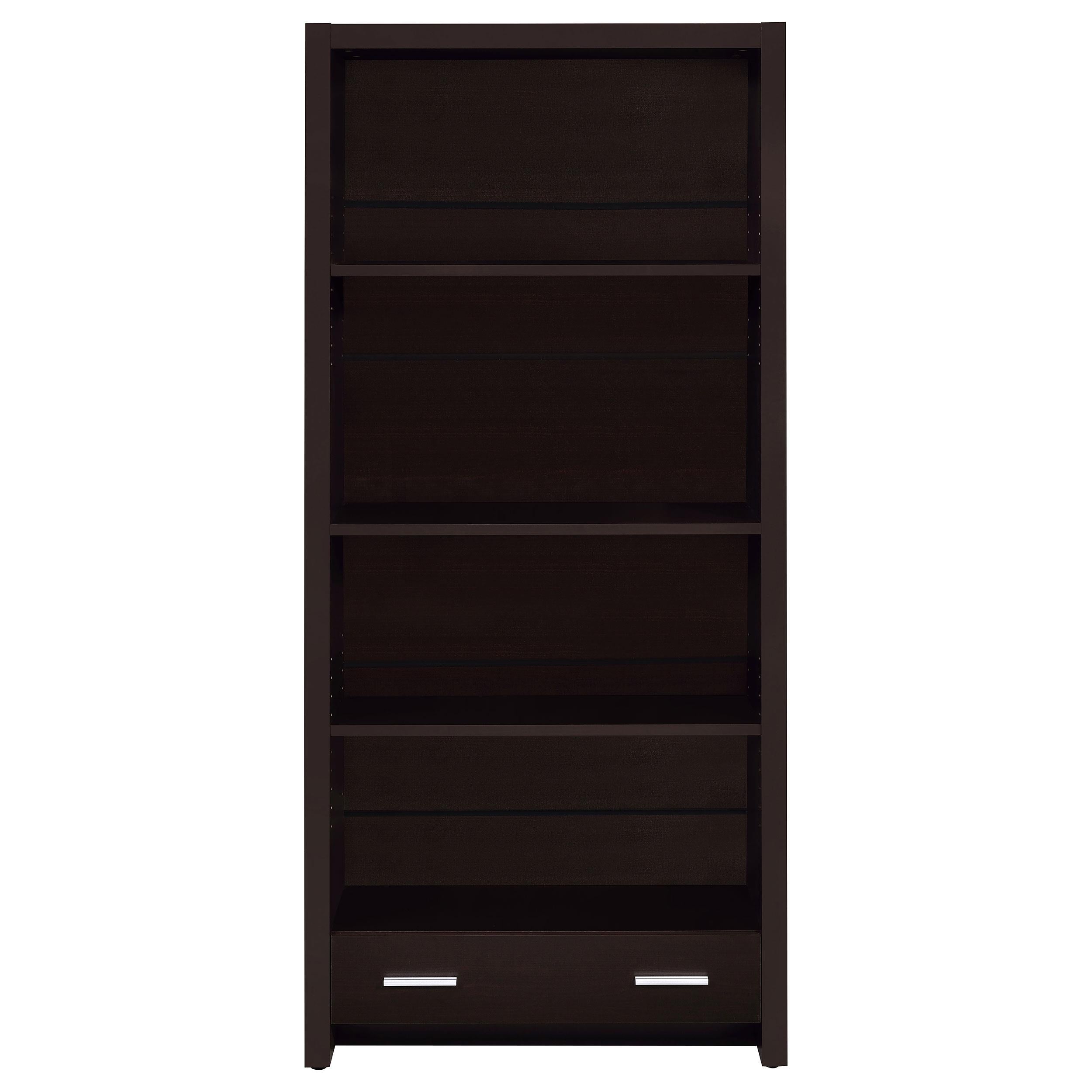  Coaster Furniture Skylar 800905 71-inch 5-shelf Bookcase with Drawer - Cappuccino IMAGE 3
