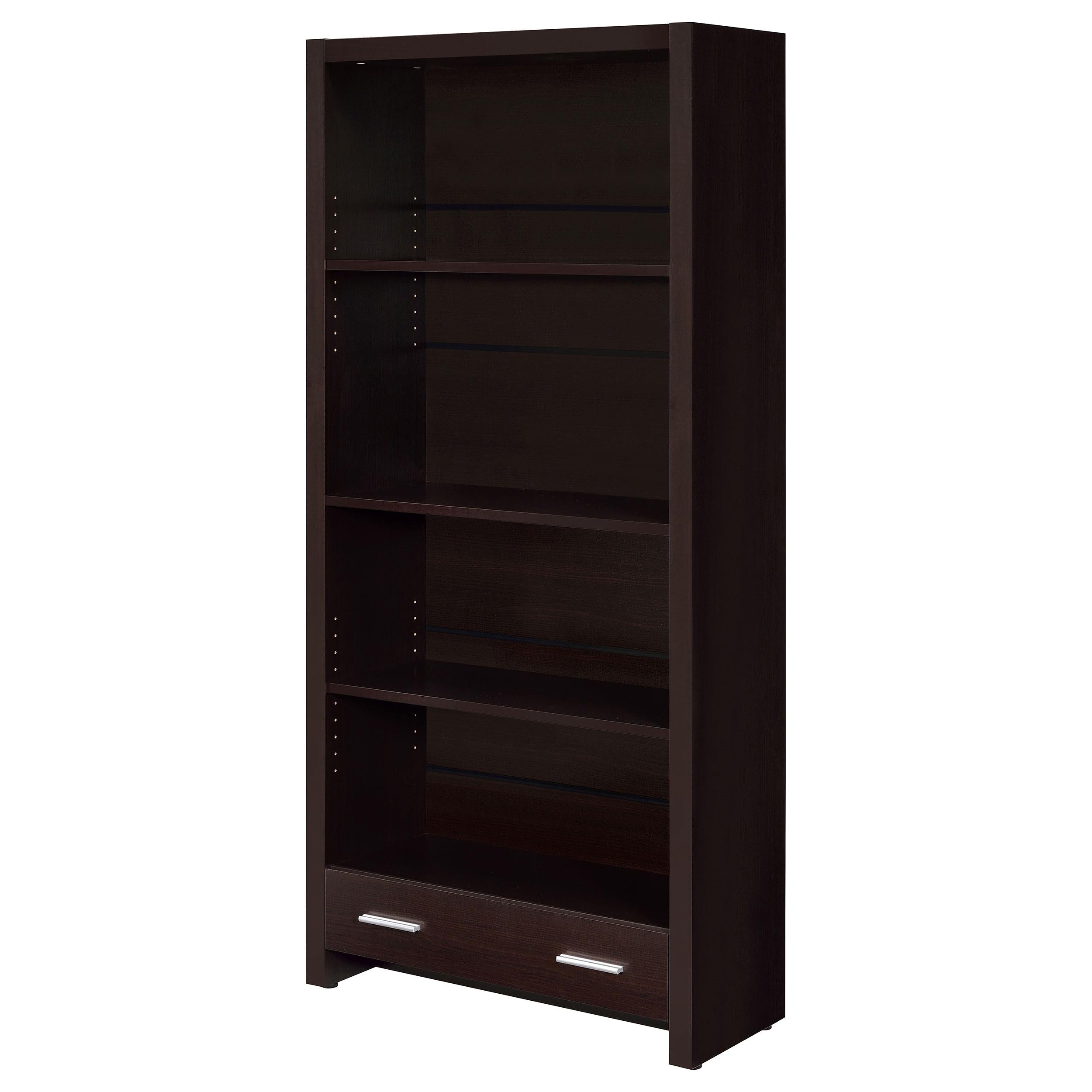  Coaster Furniture Skylar 800905 71-inch 5-shelf Bookcase with Drawer - Cappuccino IMAGE 4