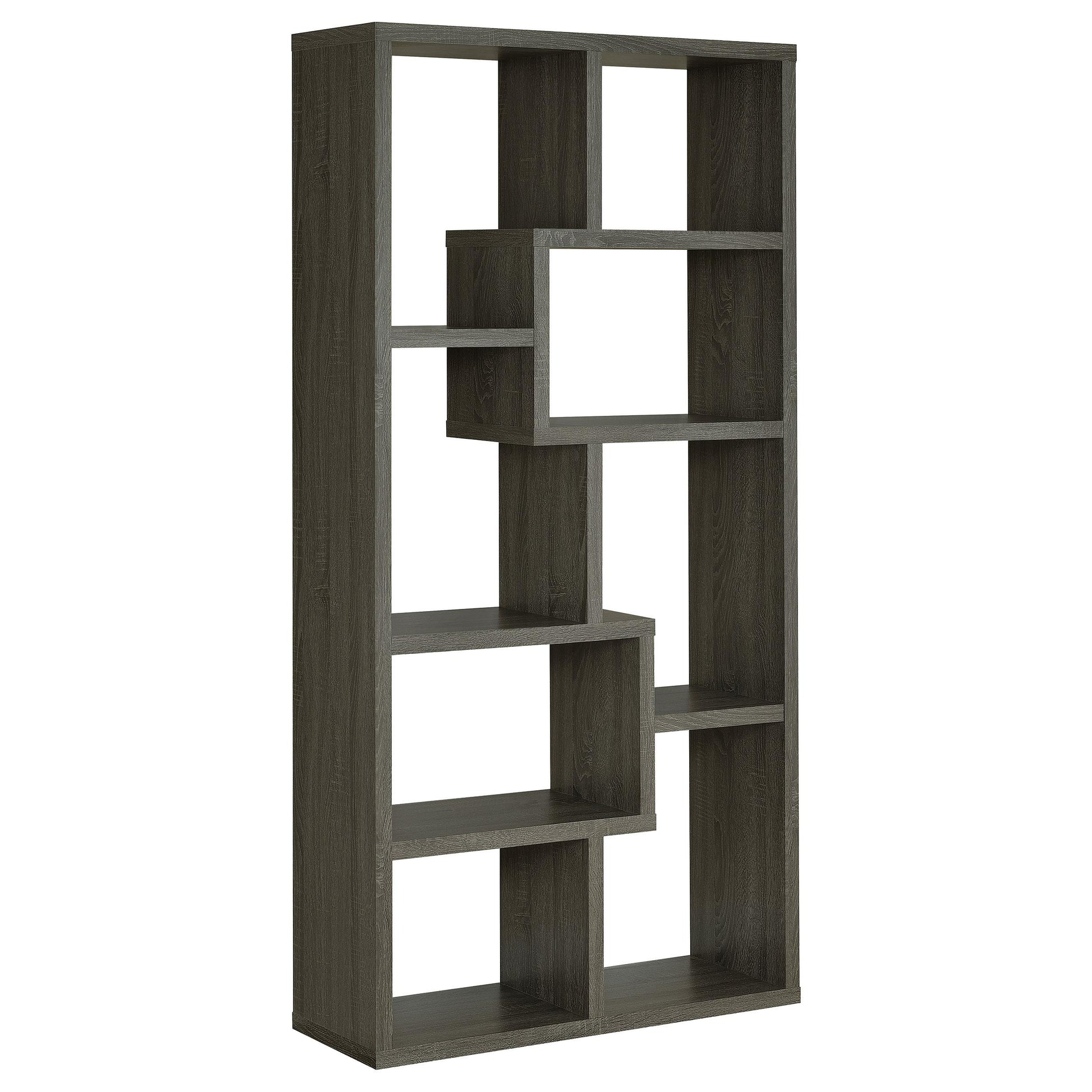  Coaster Furniture Theo 800510 71-inch 7-shelf Bookshelf - Weathered Grey IMAGE 1