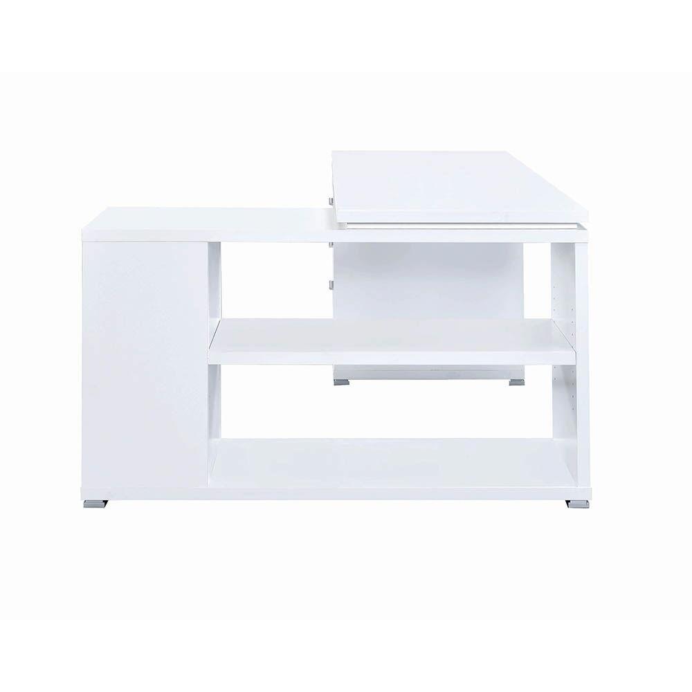  Coaster Furniture Yvette 800516 60-inch 3-Drawer L-Shape Computer Desk - White IMAGE 4