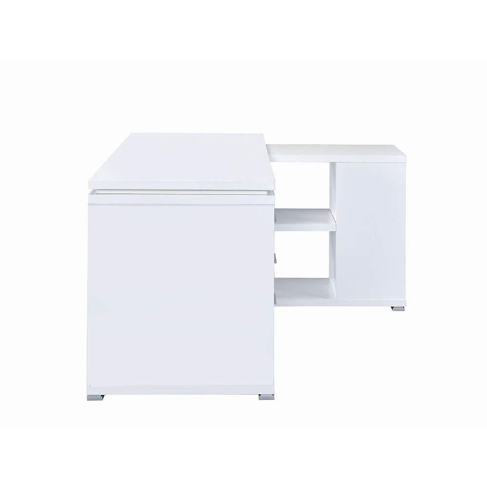  Coaster Furniture Yvette 800516 60-inch 3-Drawer L-Shape Computer Desk - White IMAGE 6