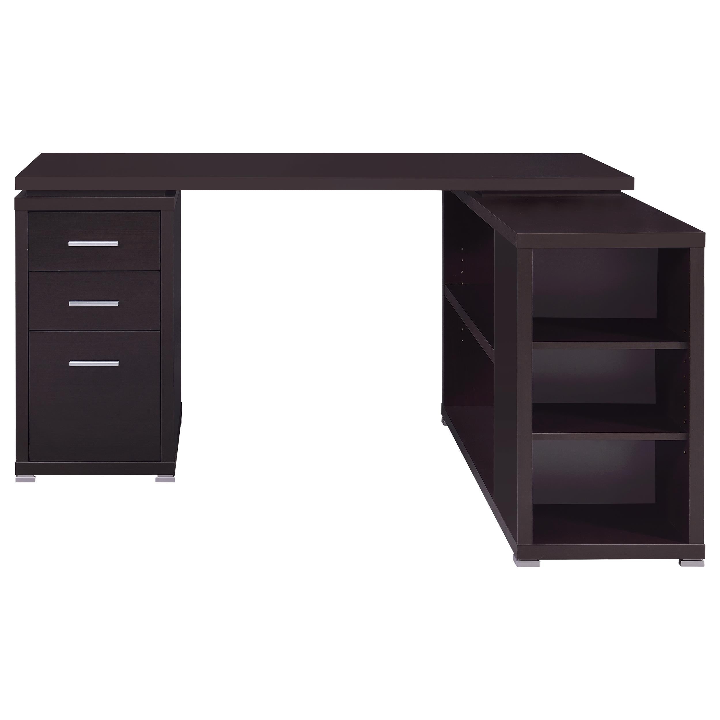  Coaster Furniture Yvette 800517 60-inch 3-Drawer L-Shape Computer Desk - Cappuccino IMAGE 4