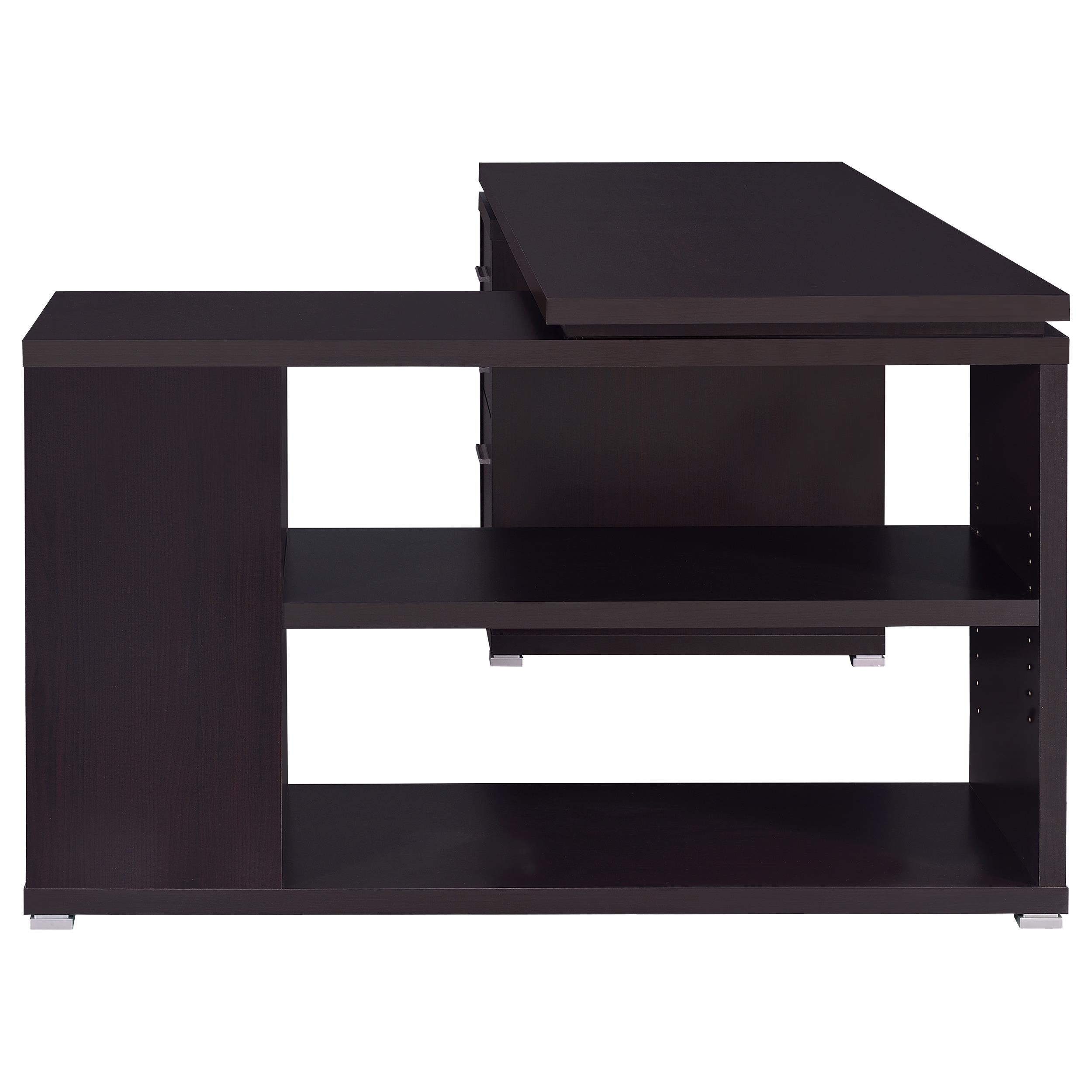  Coaster Furniture Yvette 800517 60-inch 3-Drawer L-Shape Computer Desk - Cappuccino IMAGE 5