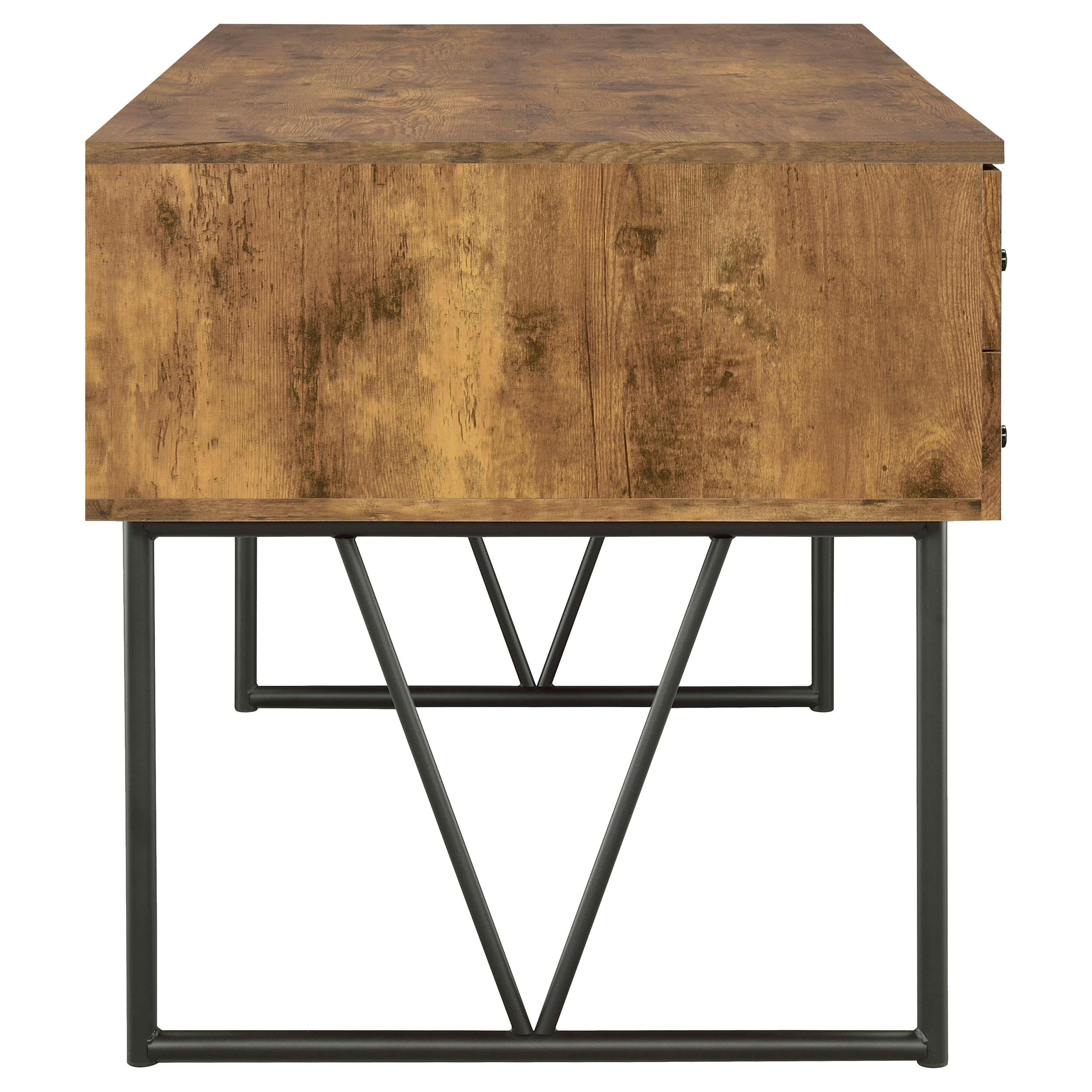  Coaster Furniture Analiese 800999 63-inch 4-Drawer Writing Desk - Rustic Nutmeg IMAGE 8