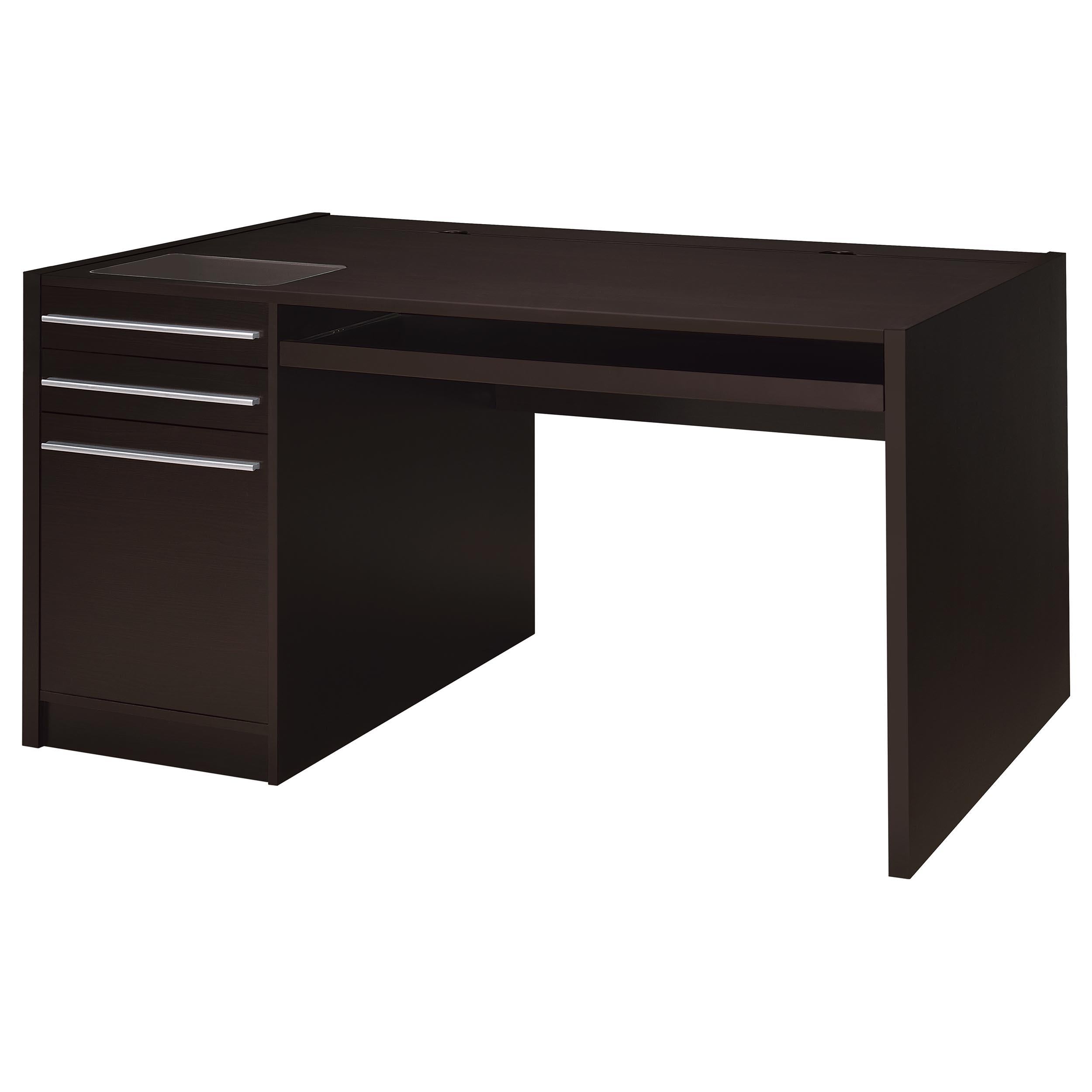  Coaster Furniture Halston 800982 60-inch 3-Drawer Office Computer Desk - Cappuccino IMAGE 1