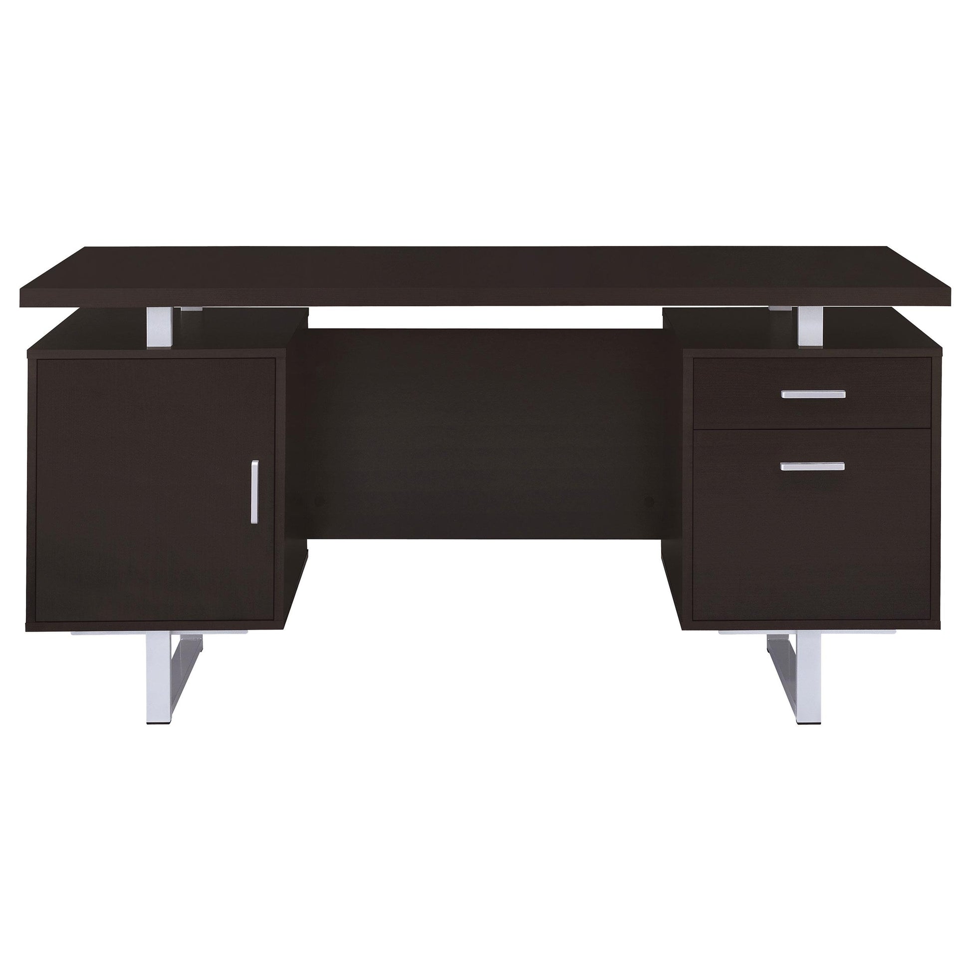  Coaster Furniture Lawtey 801521 60-inch 2-Drawer Office Computer Desk - Cappuccino IMAGE 3
