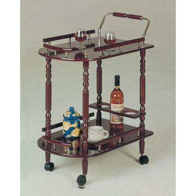  Coaster Furniture Palmer 3512 2-tier Rectangular Wood Bar Cart - Merlot IMAGE 1
